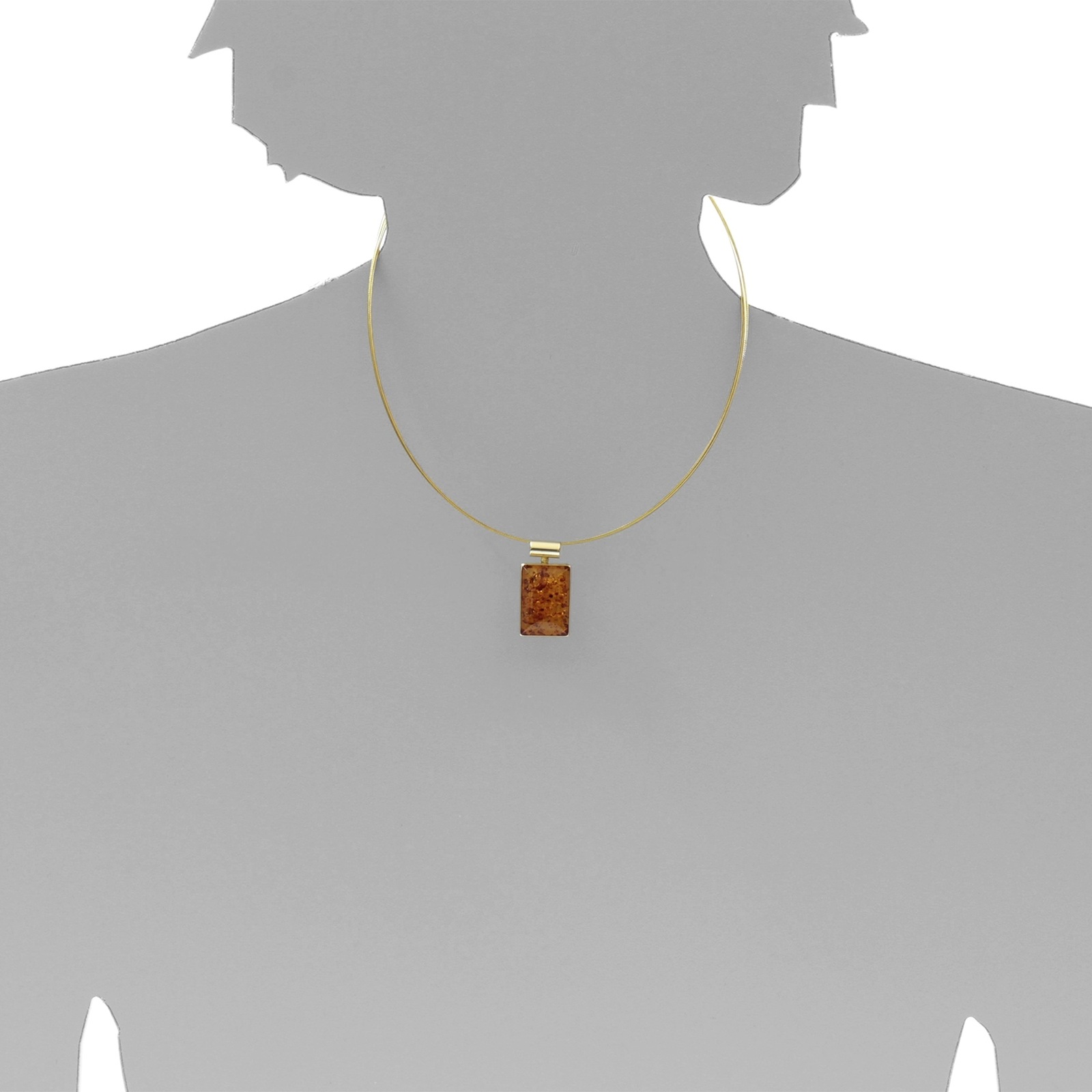 OSTSEE-SCHMUCK Kettenanhänger »- Gleiter-Classic 14x21 mm - Gold 333/000 - Bernstein«