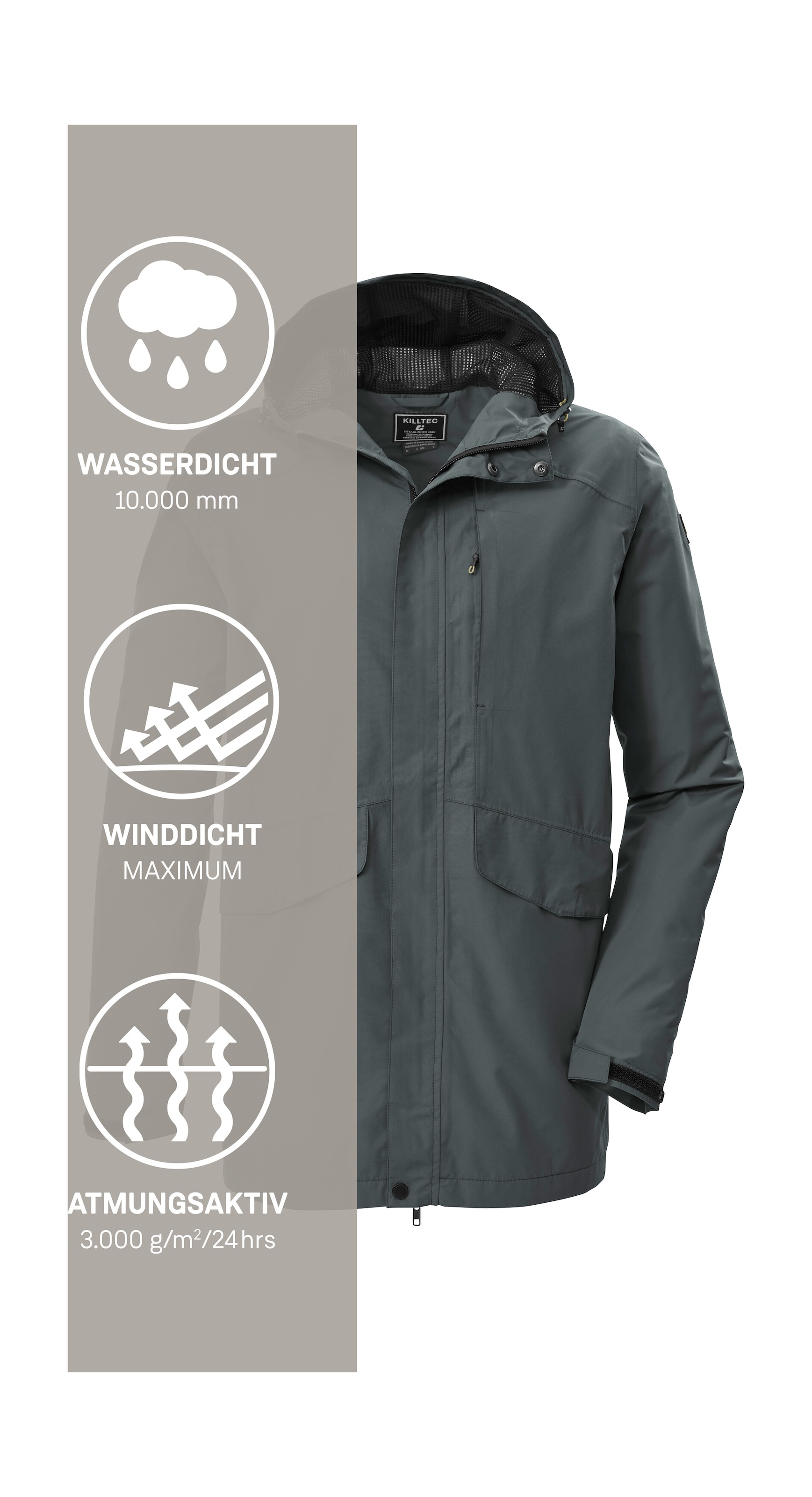 Killtec Funktionsjacke »KOS 58 MN JCKT« Wasserdichte, atmungsaktive Funktionsjacke mit Teflon EcoElite™