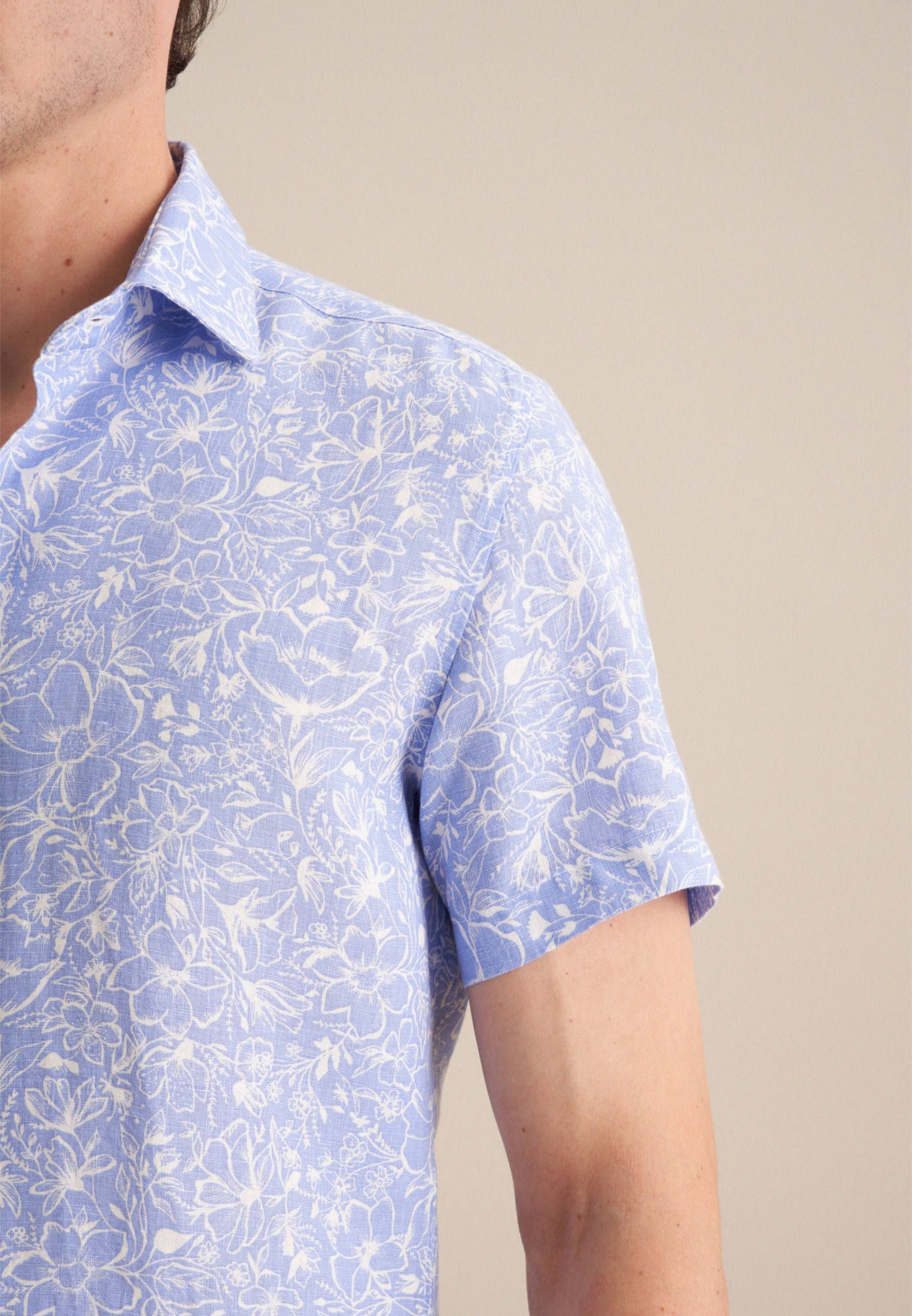 seidensticker Businesshemd »Shaped«, Shaped Kurzarm Kentkragen Floral