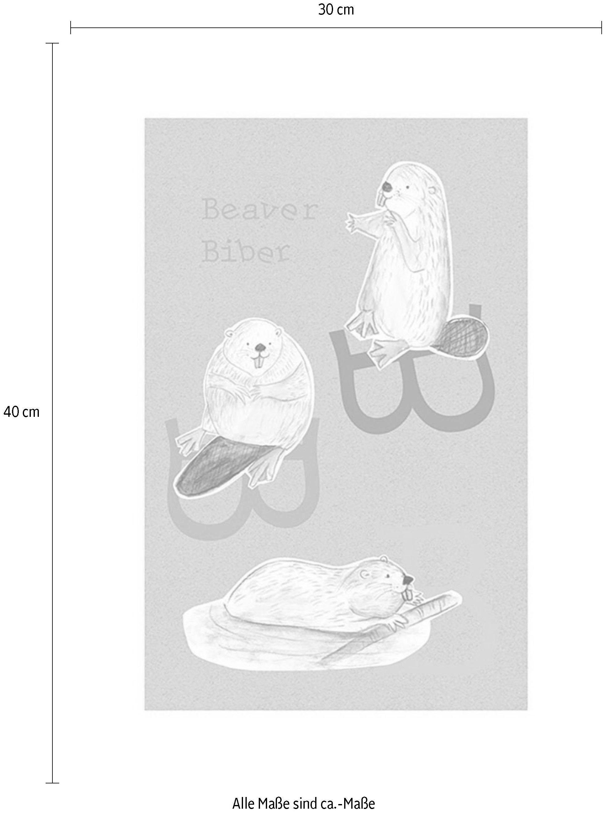 Komar Bild »ABC Animal B«, Buchstaben, (1 St.), Wandbild zur Dekoration - ohne Rahmen