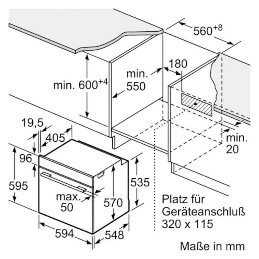 BOSCH Elektro-Herd-Set »HND411LR62«, HND411LR62, mit Teleskopauszug nachrüstbar