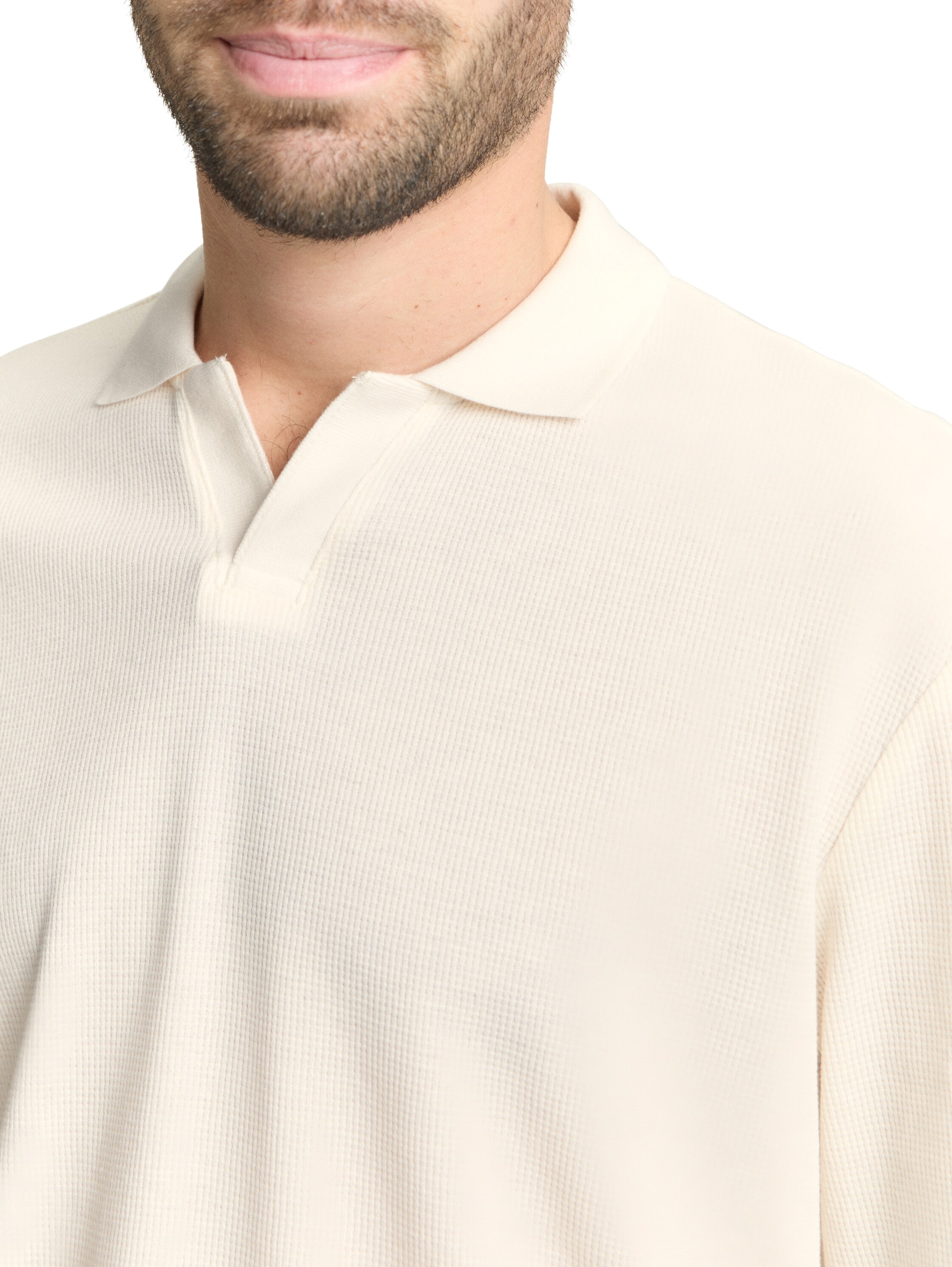 TOM TAILOR Langarm-Poloshirt mit Logo Stickerei