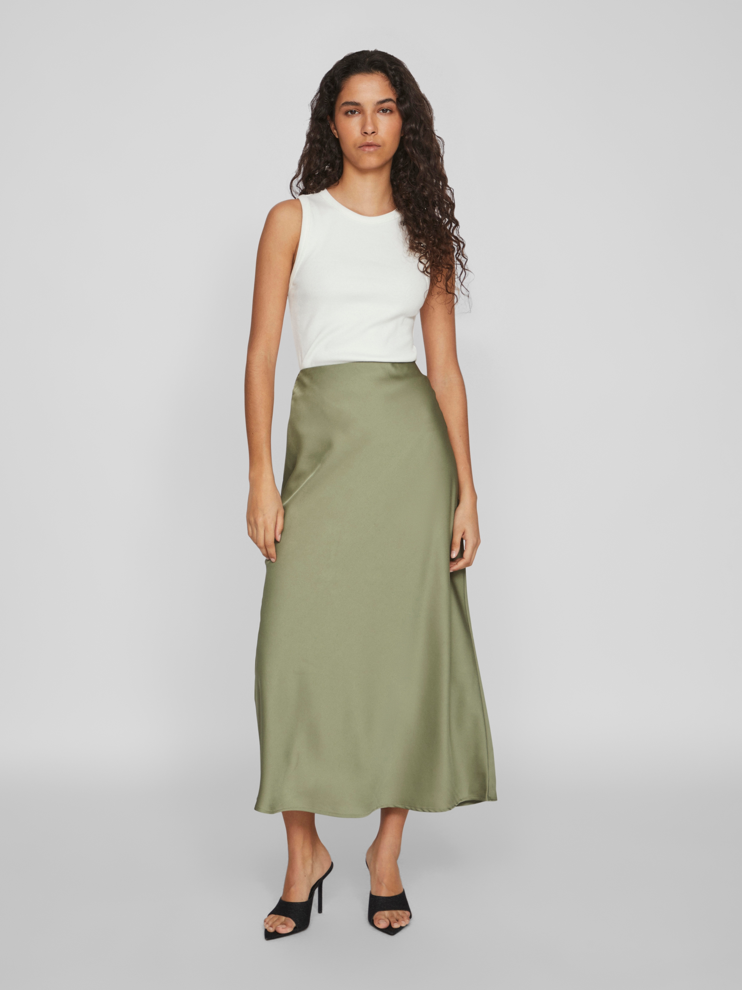 Vila Maxirock »VIELLETTE HW LONG SKIRT - NOOS« Kunstfaser