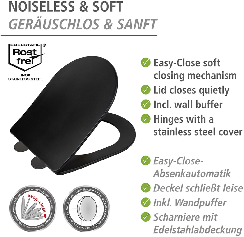 WENKO WC-Sitz »Modell Galati« aus Duroplast, ultraflach, D-Form, mit Absenkautomatik