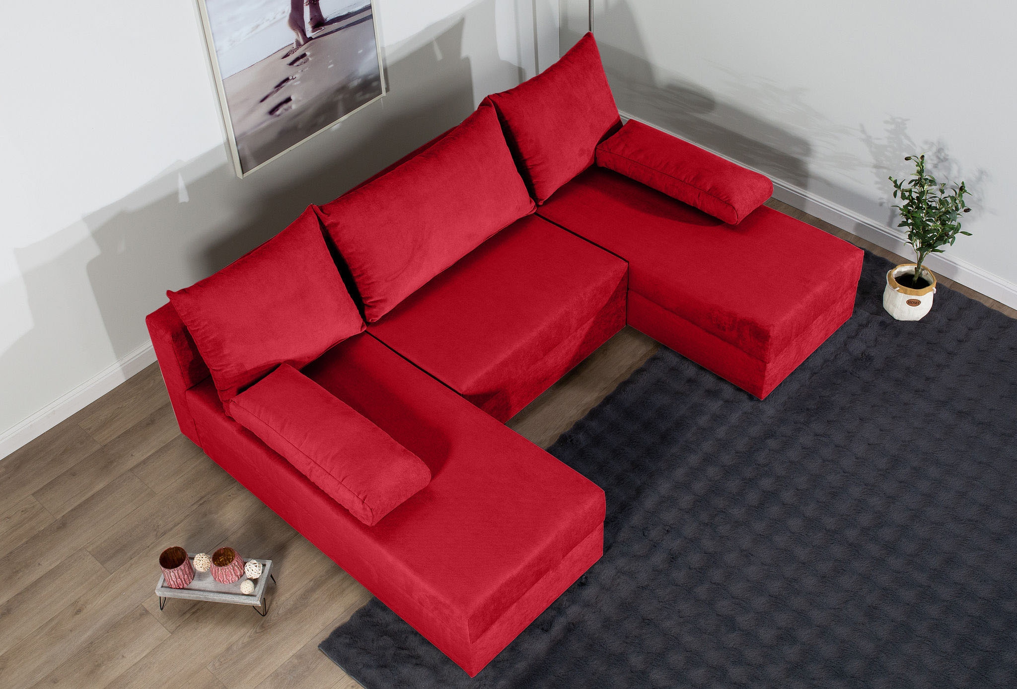 COLLECTION AB »Pico U-Form« Wohnlandschaft,2 X Ottomane,Polyätherschaum Polsterung