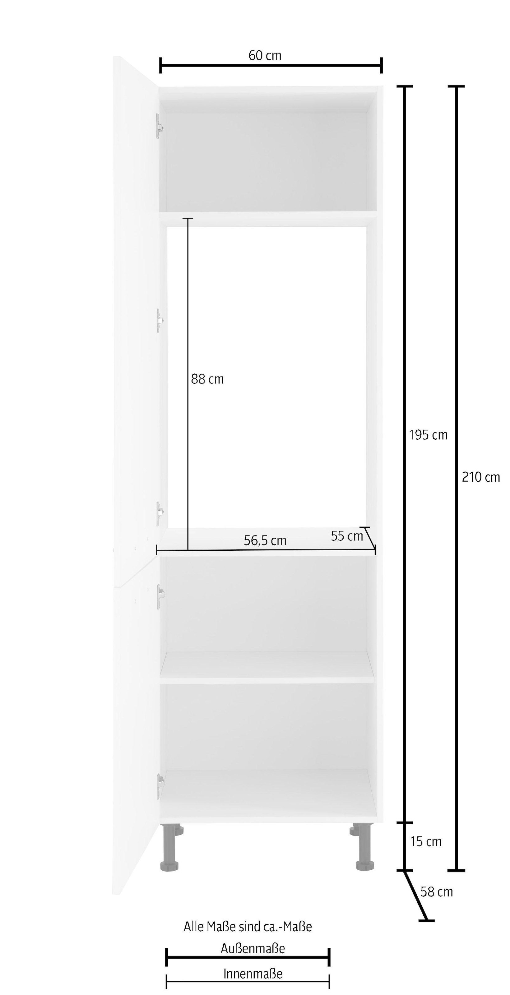 wiho Küchen Kühlumbauschrank »Ela«, Breite 60 cm, höhenverstellbare Füße  auf Rechnung bestellen