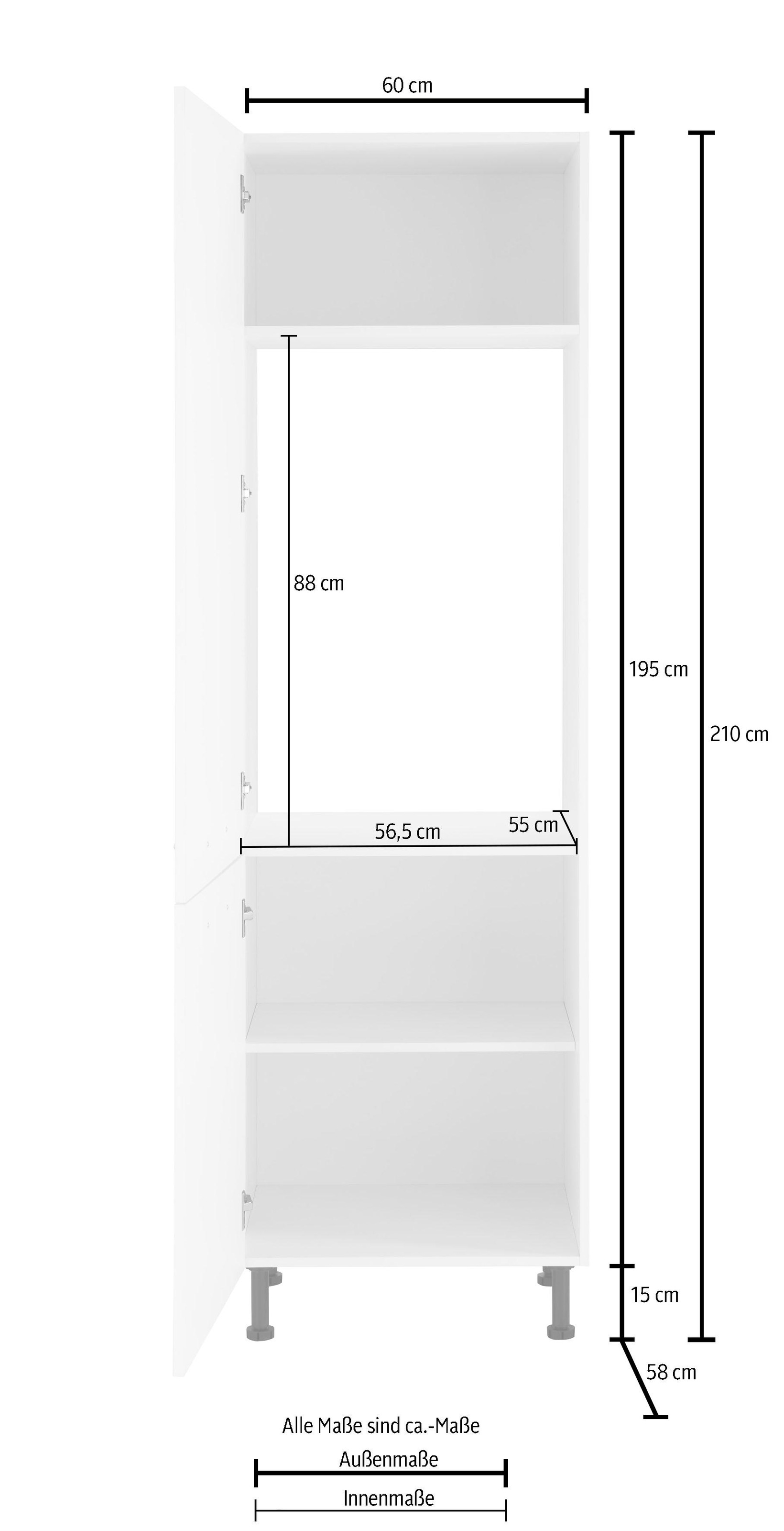 wiho Küchen Kühlumbauschrank »Ela«, Breite cm, Rechnung auf 60 Füße höhenverstellbare bestellen