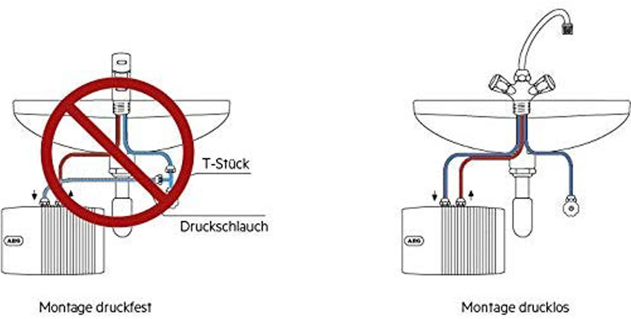 AEG Haustechnik Klein-Durchlauferhitzer »MTH 570«, für Handwaschbecken, 5,7 kW, Festanschluss 230V, hydraulisch