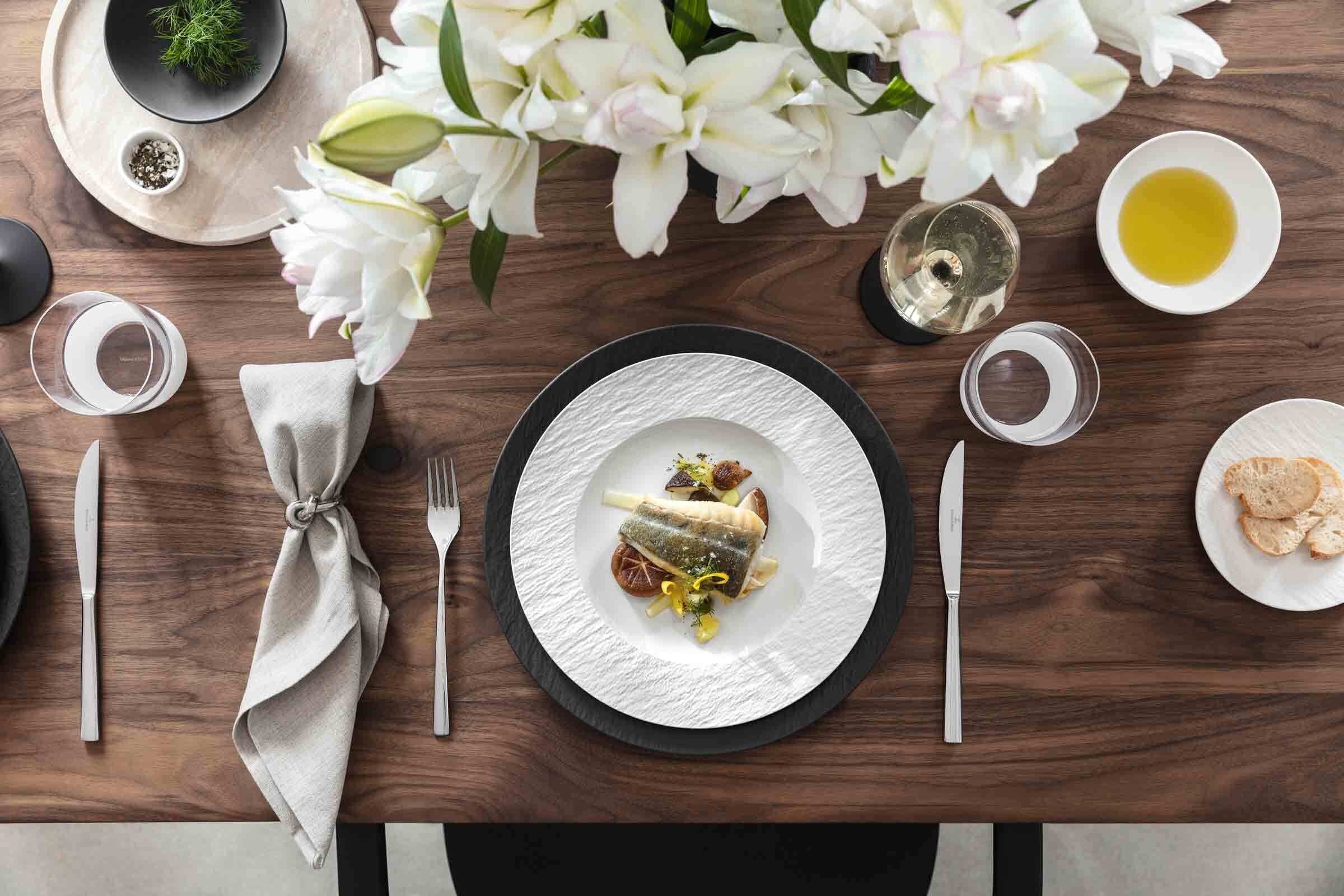 Villeroy & Boch Speiseteller »Speiseteller Manufacture Ice ø 27,1 cm weiß« Spülmaschinenfest, Mikrowellensicher
