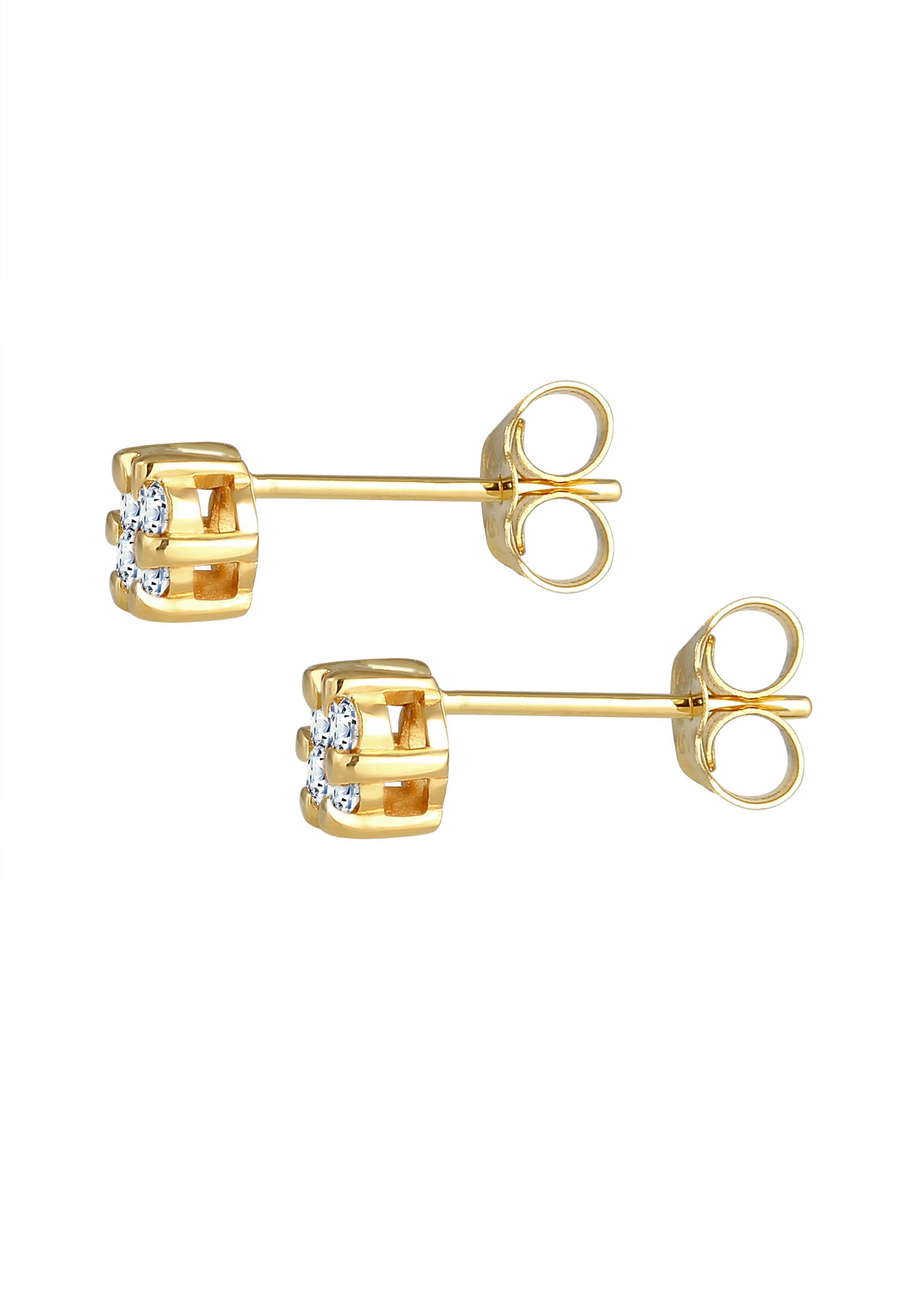 Elli DIAMONDS Paar Ohrstecker »Ohrringe Ohrstecker Diamant Weiß Brillantschliff (0.024 ct) 585 Gelbgold«