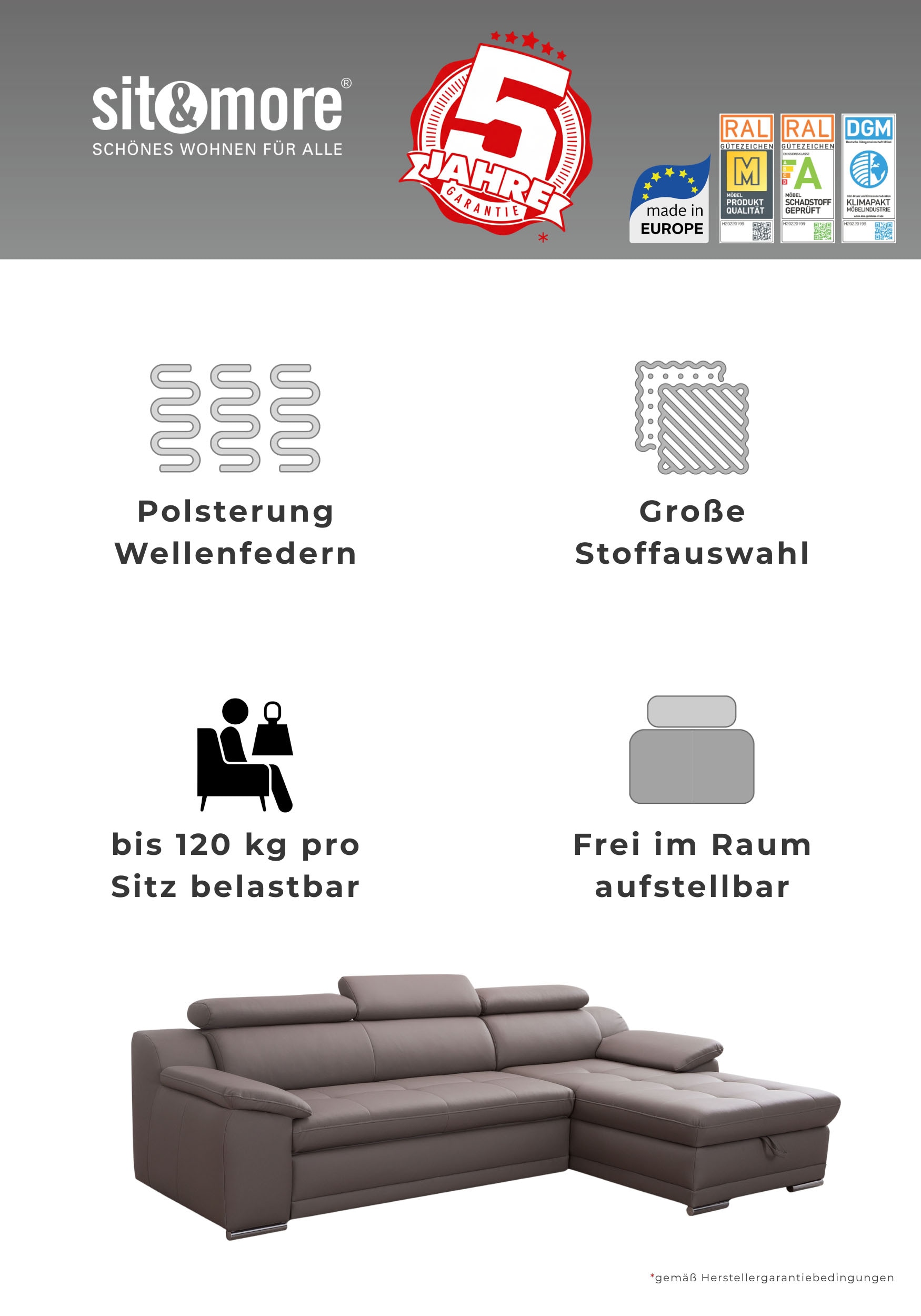 mit Kopfteilverstellung, wahlweise mit Schlaffunktion