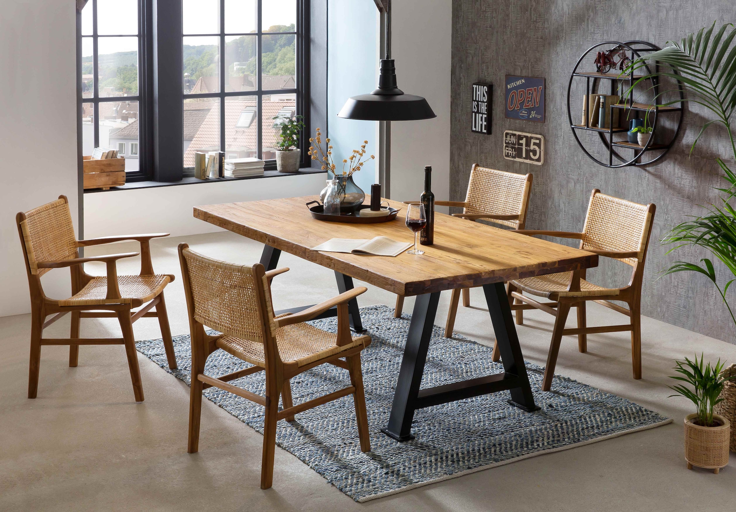 SIT Tischplatte, aus recyceltem Teakholz