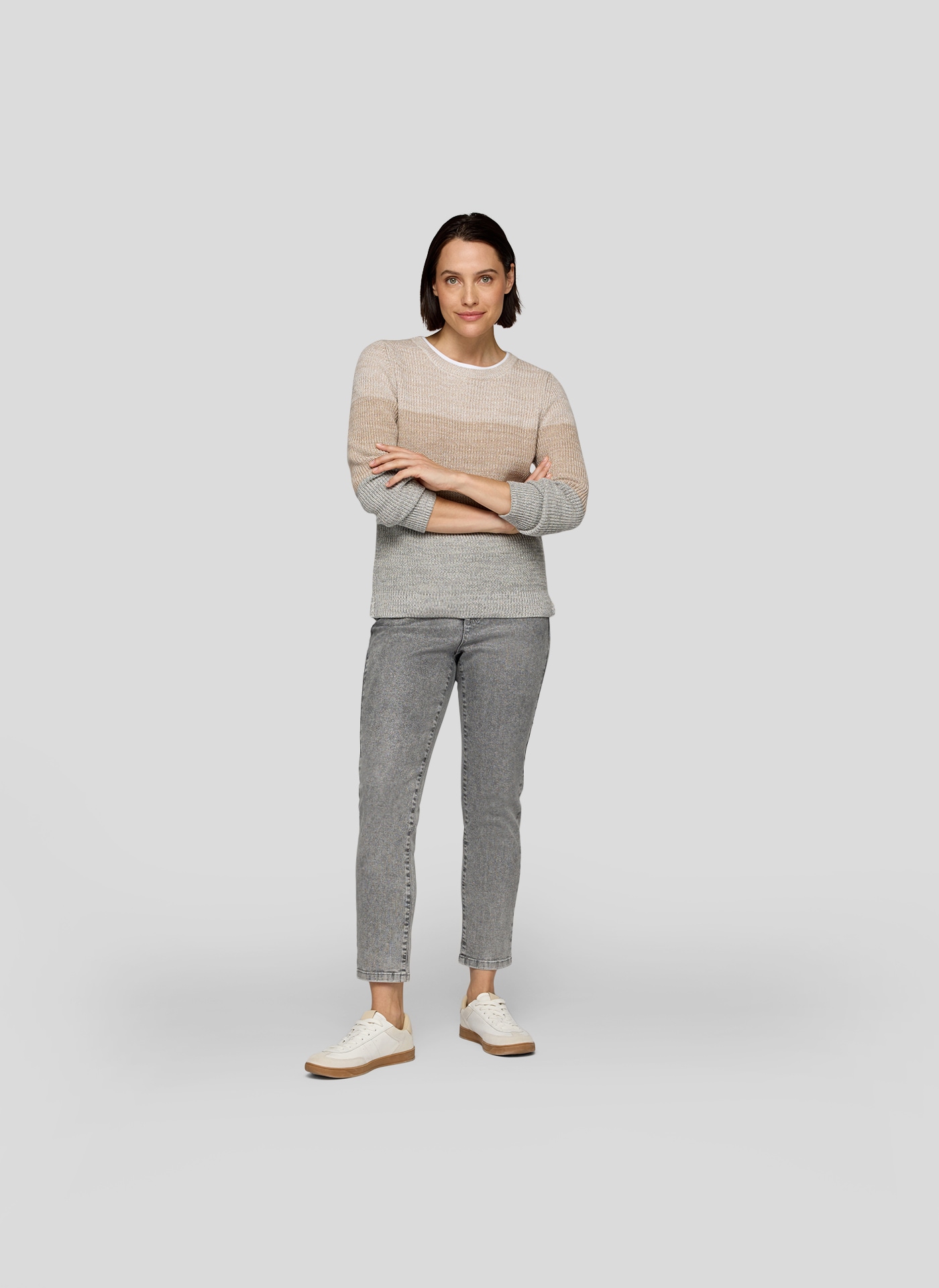 Rabe Rundhalspullover mit intarsien Muster