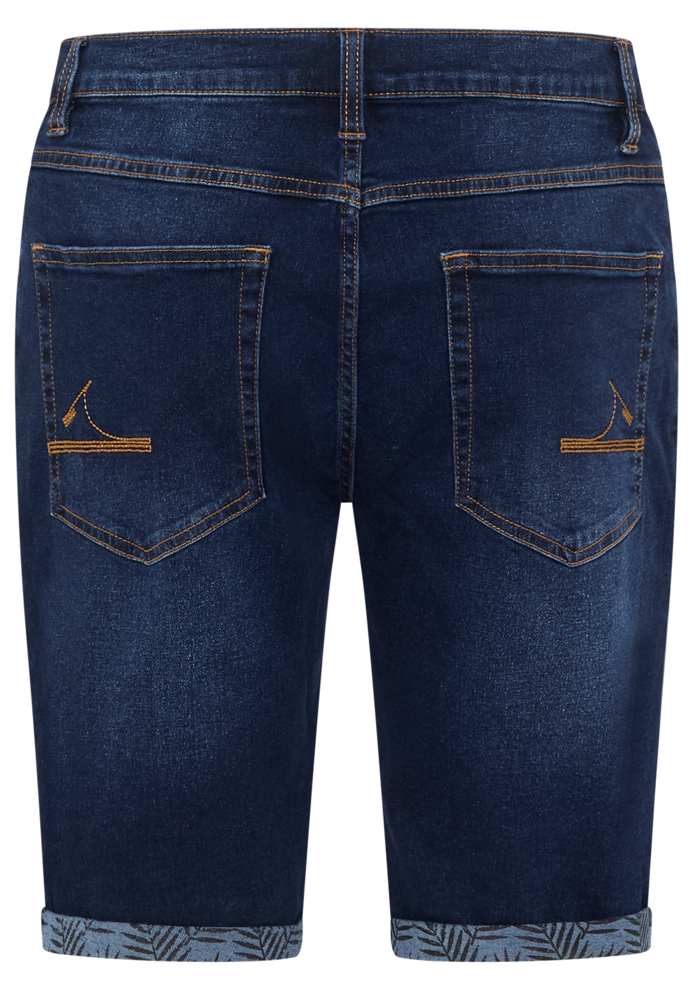 DELMAO Jeansshorts gerade geschnittene Beine, Regular-Fit, kniefreie Länge