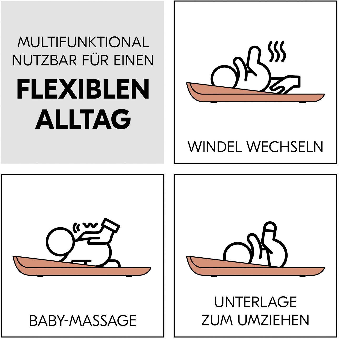 Hauck Wickelauflage »Change N Clean, Cork«