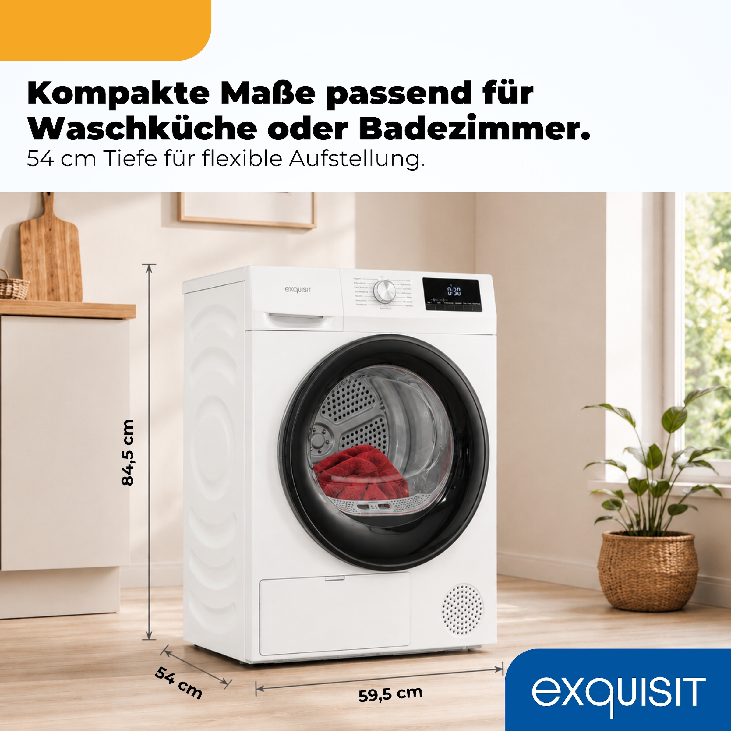 exquisit Wärmepumpentrockner »TWP703-010D« Wärmepumpentechnologie für weniger Energieverbrauch, sehr sparsam