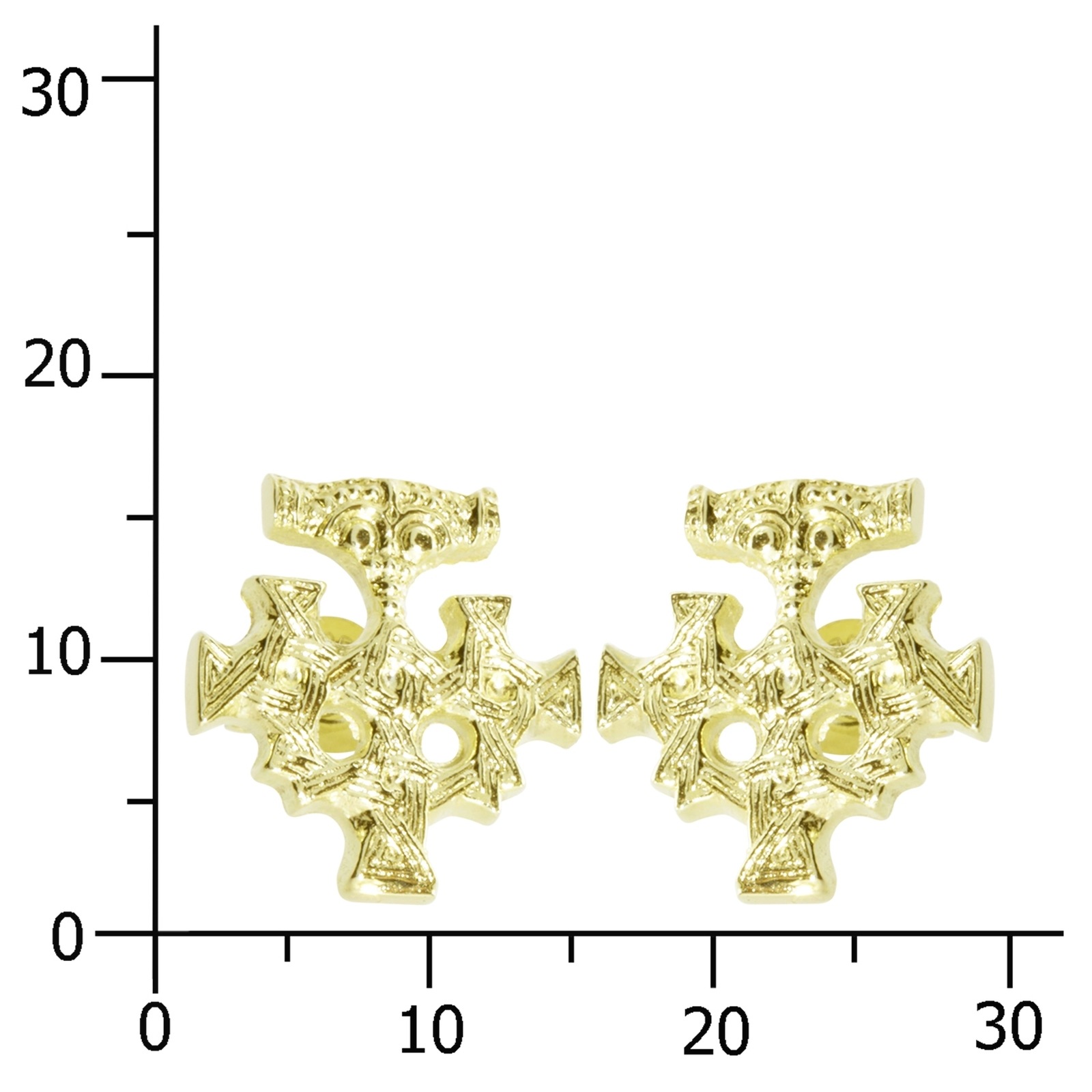 OSTSEE-SCHMUCK Paar Ohrstecker »- Hiddensee 15 x 13 mm - Gold 333/000 -,«
