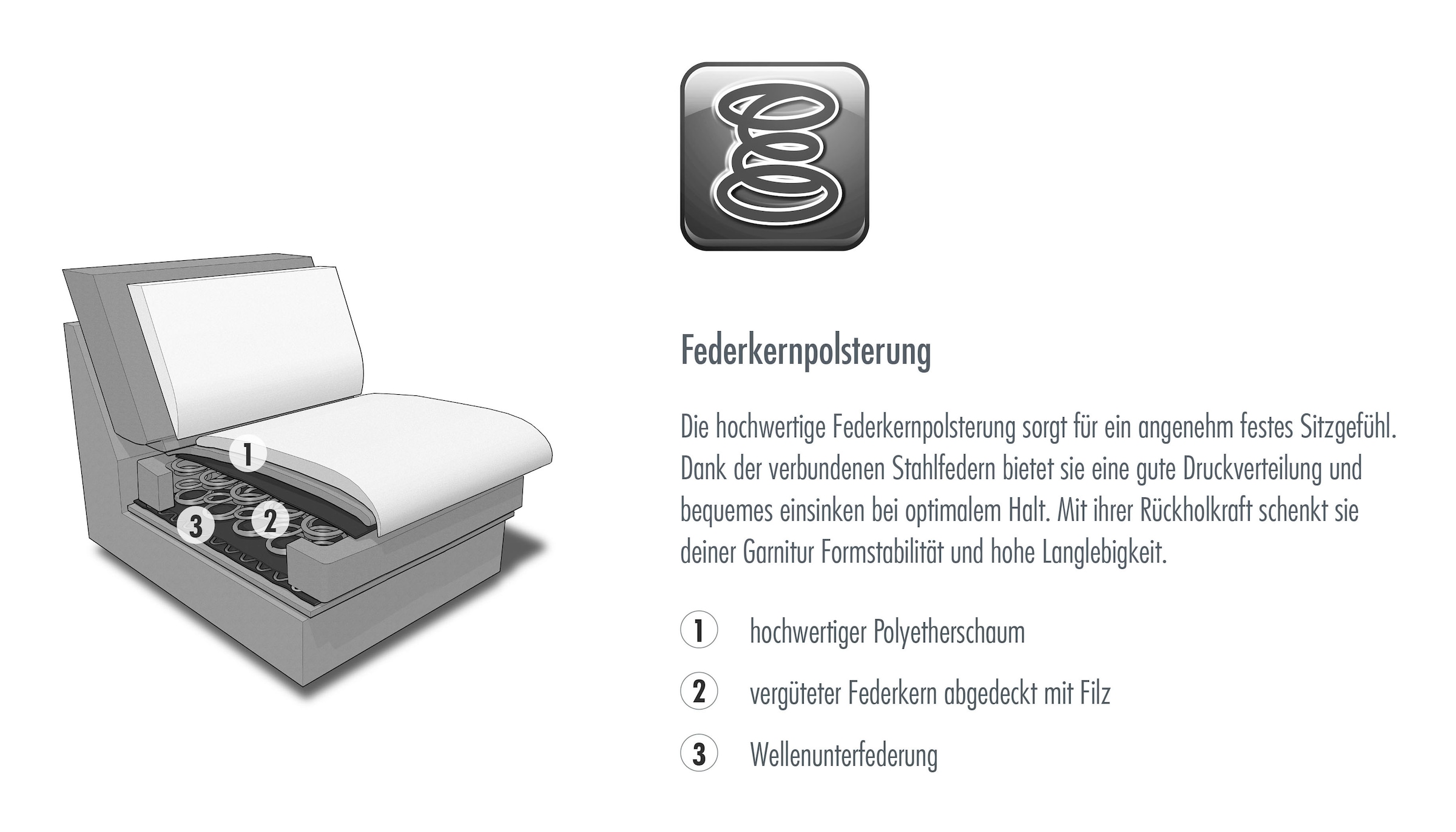 set one by Musterring Ecksofa »SO 3600 optimaler Sitzkomfort in Federkern o. Kaltschaum, 2 Sitzhöhen«, Sitzhöhe 44 cm, Federkern, B 293 x T 180 cm, Kama anthrazit