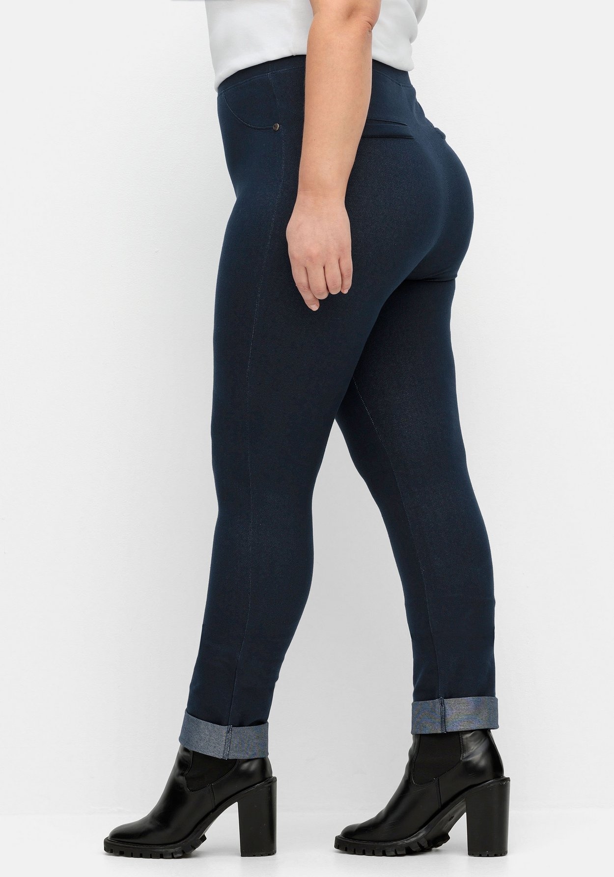 Sheego Leggings »Leggings mit fixiertem Aufschlag am Saum«