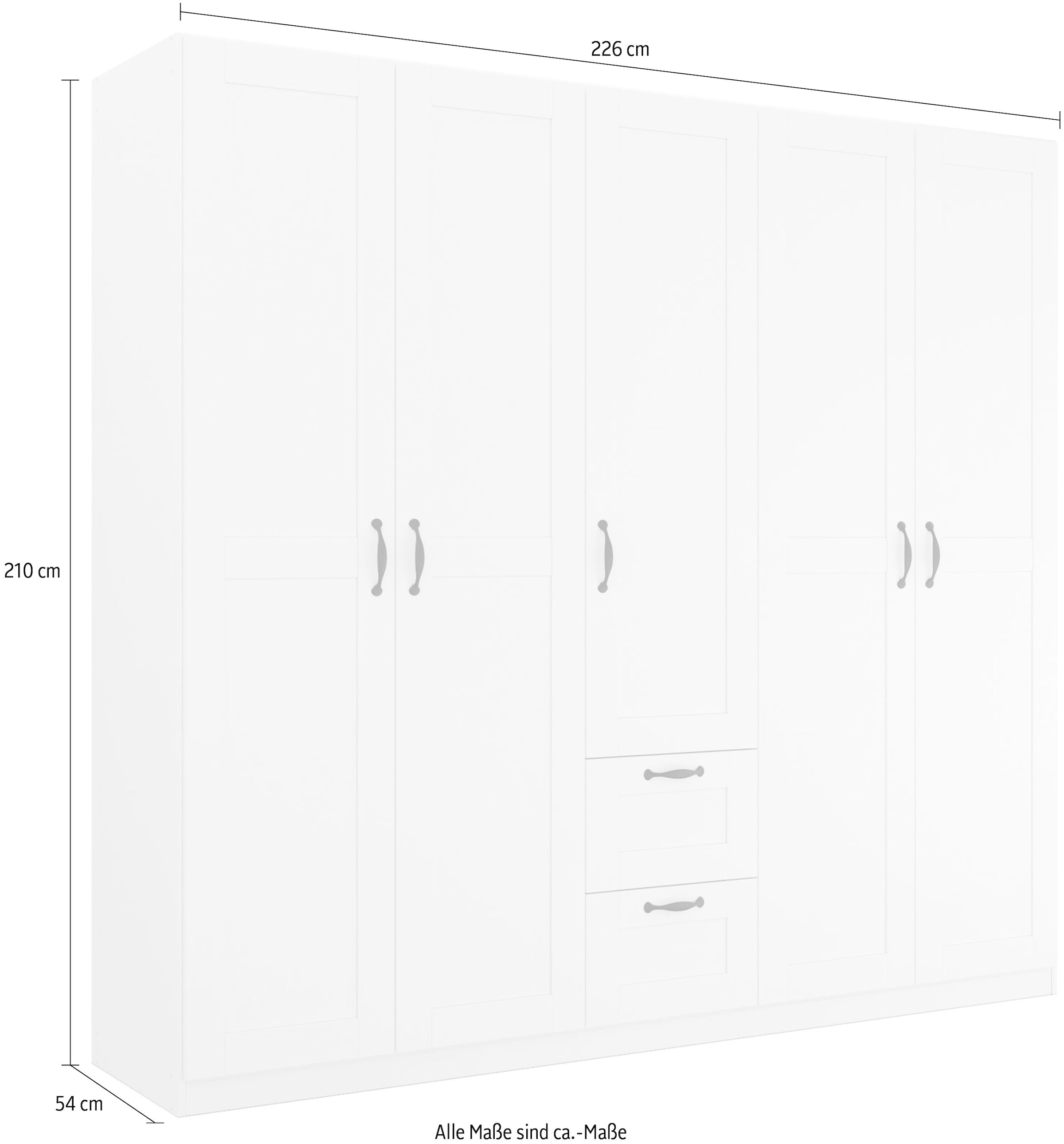 rauch Drehtürenschrank »Cottage by Quadra Spin«, in skandinavischem Landhausstil, mit Schubladen