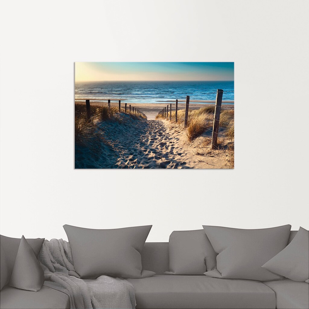 Artland Wandbild »Weg zum Nordseestrand Sonnenuntergang«, Strand, (1 St.)