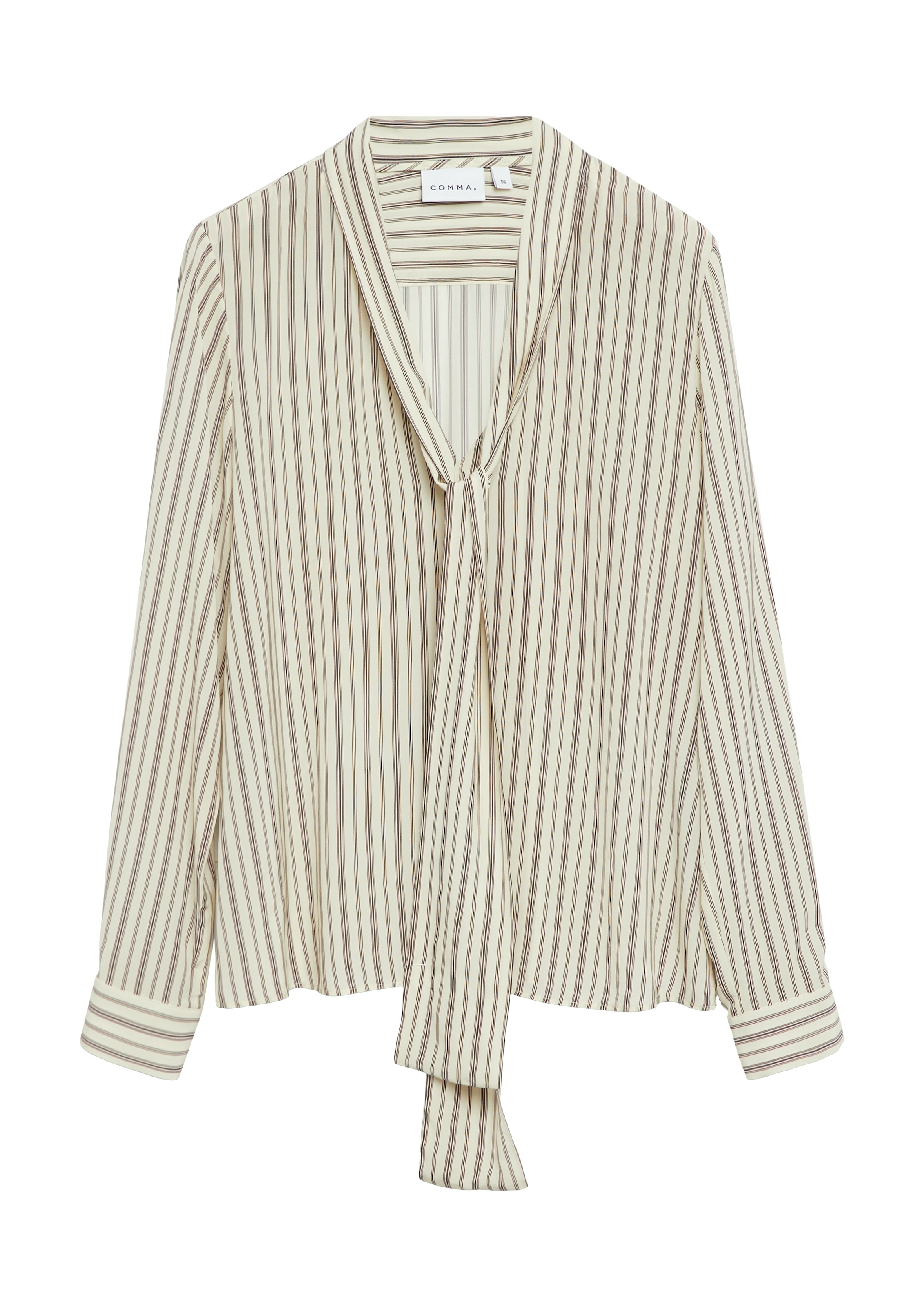 Comma Langarmbluse gestreift, mit dekorativem Schal