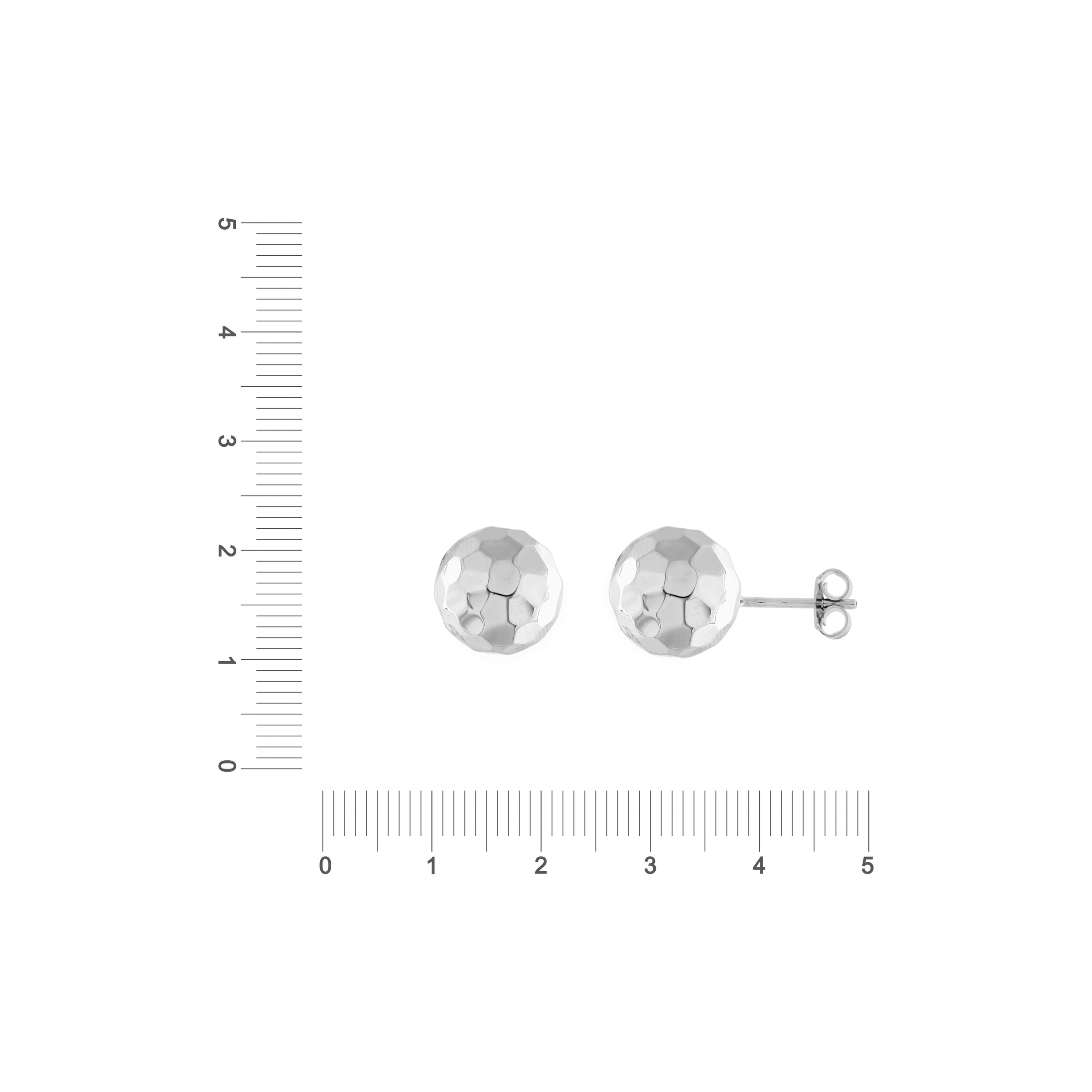 Smart Jewel Paar Ohrstecker »Ohrstecker Kugel, gehämmerte Optik, Silber 925«