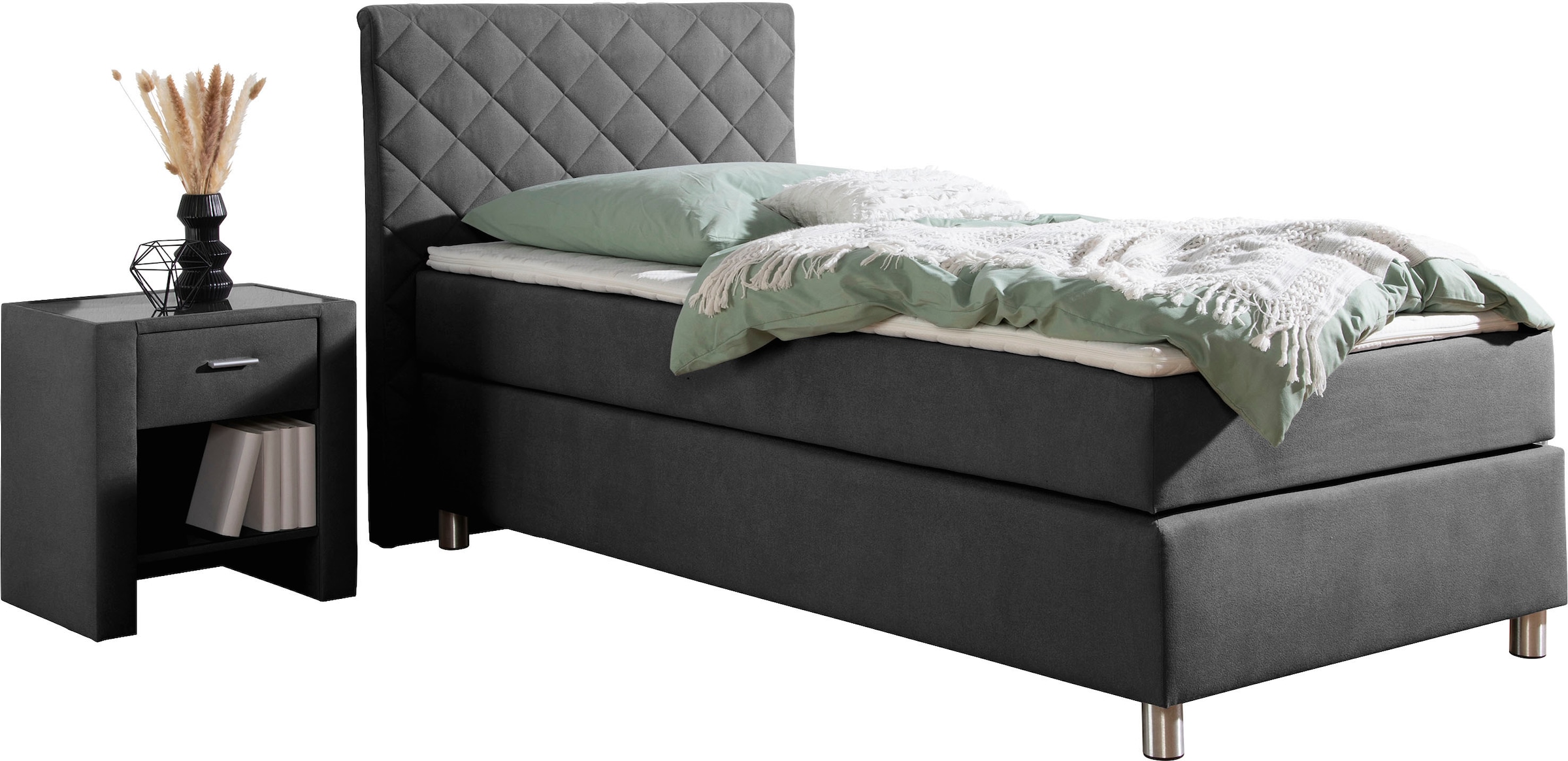 Home affaire Boxspringbett »Bernard, in verschiedenen Breiten« inkl. Topper, Matratze in H2, H3 oder H4 erhältlich