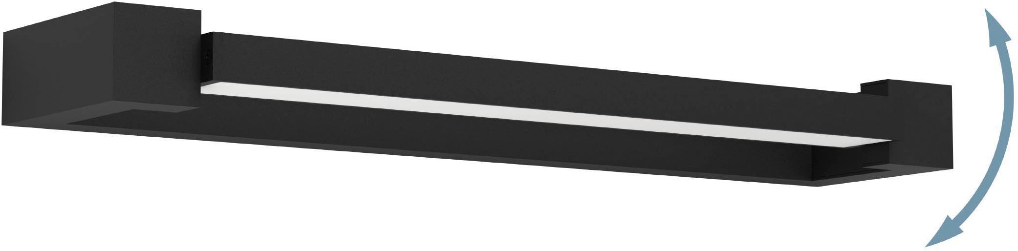 EGLO Spiegelleuchte »Gemiliana Spiegellampe, Wandleuchte aus Metall, IP44, Badezimmerlampe« LED-Modul 1 Stk. Neutralweiß Wand-/Deckenleuchte - L45 x H4 x AL10 cm - schwarz - 8,9W inkl.