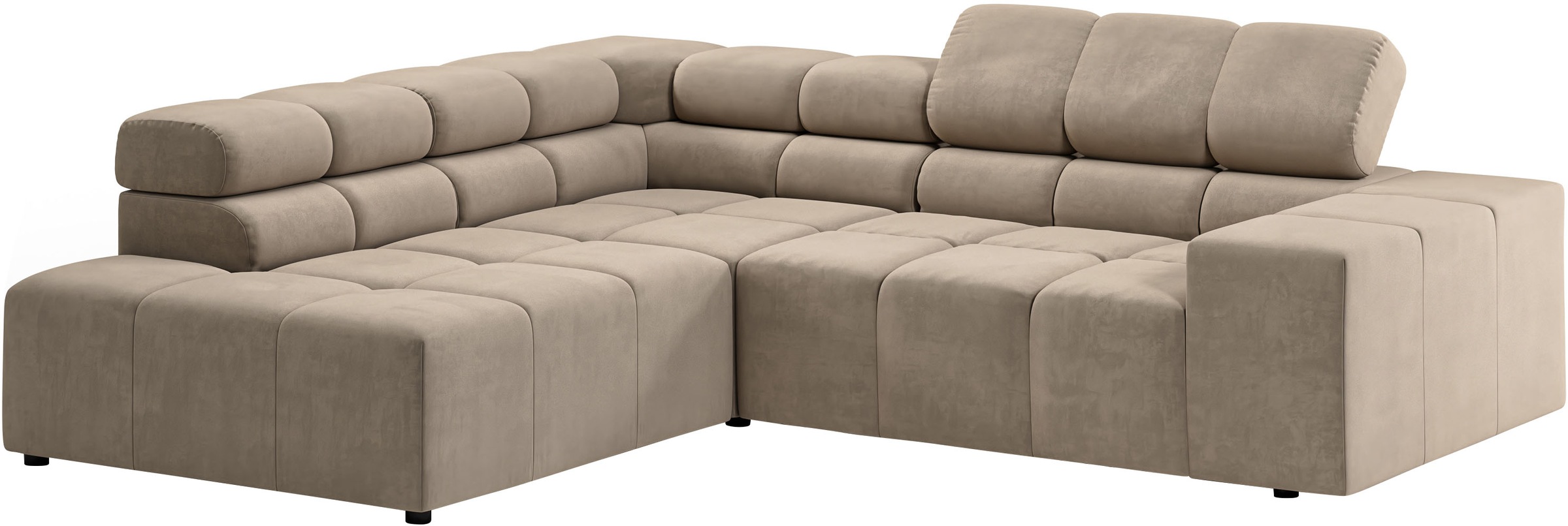 INOSIGN Ecksofa »Ancona, incl. Kopfteilverstellung + 3 Zierkissen, L-Form, bequem«, wahlweise motorische Sitztiefenverstellung, B/T(H: 249/215/70 cm
