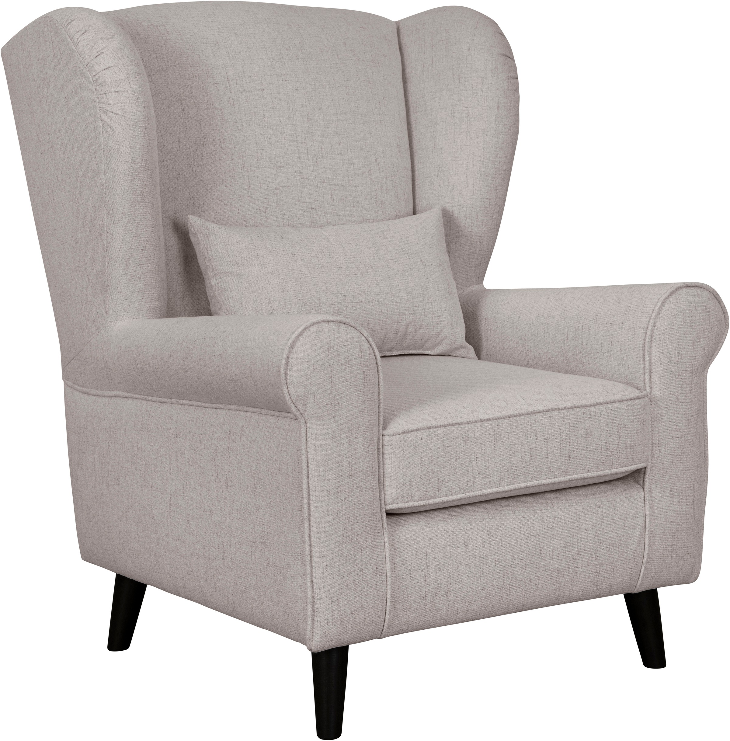 Home affaire Sessel »Ohrensessel CHISTELLE, wahlweise mit Polsterhocker«, mit Wellenunterfederung, Maße: B/T/H: 81/87/99 cm