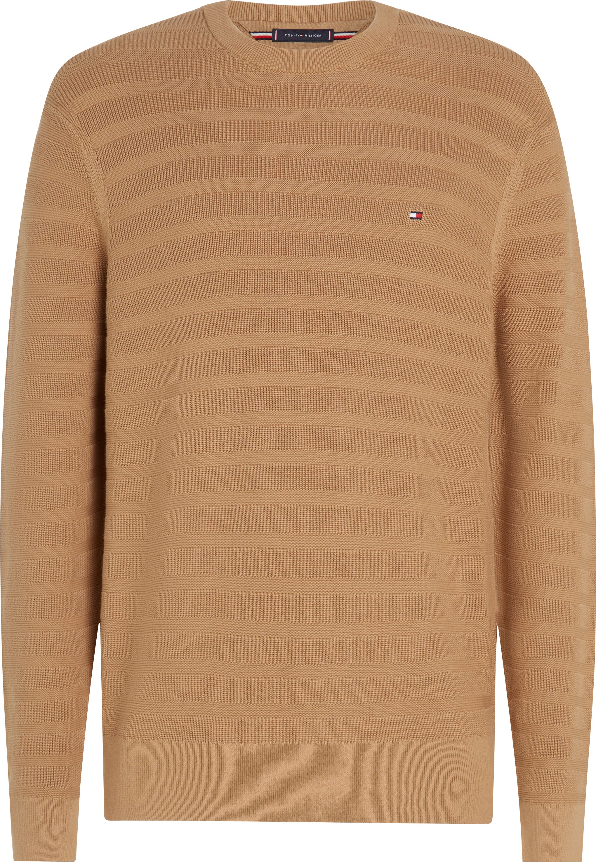 Tommy Hilfiger Rundhalspullover »STRIPE STRUCTURE«, regular fit, leicht überschnittene Schultern