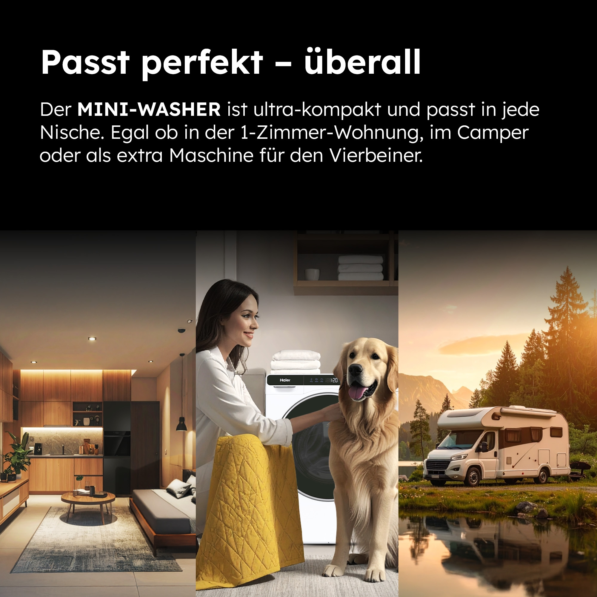 Haier Waschmaschine MINI-WASHER »HW50-BP12307«, 5 kg, 1200 U/min, besonders kompakte Maße (70 cm Höhe, 51 cm Breite)
