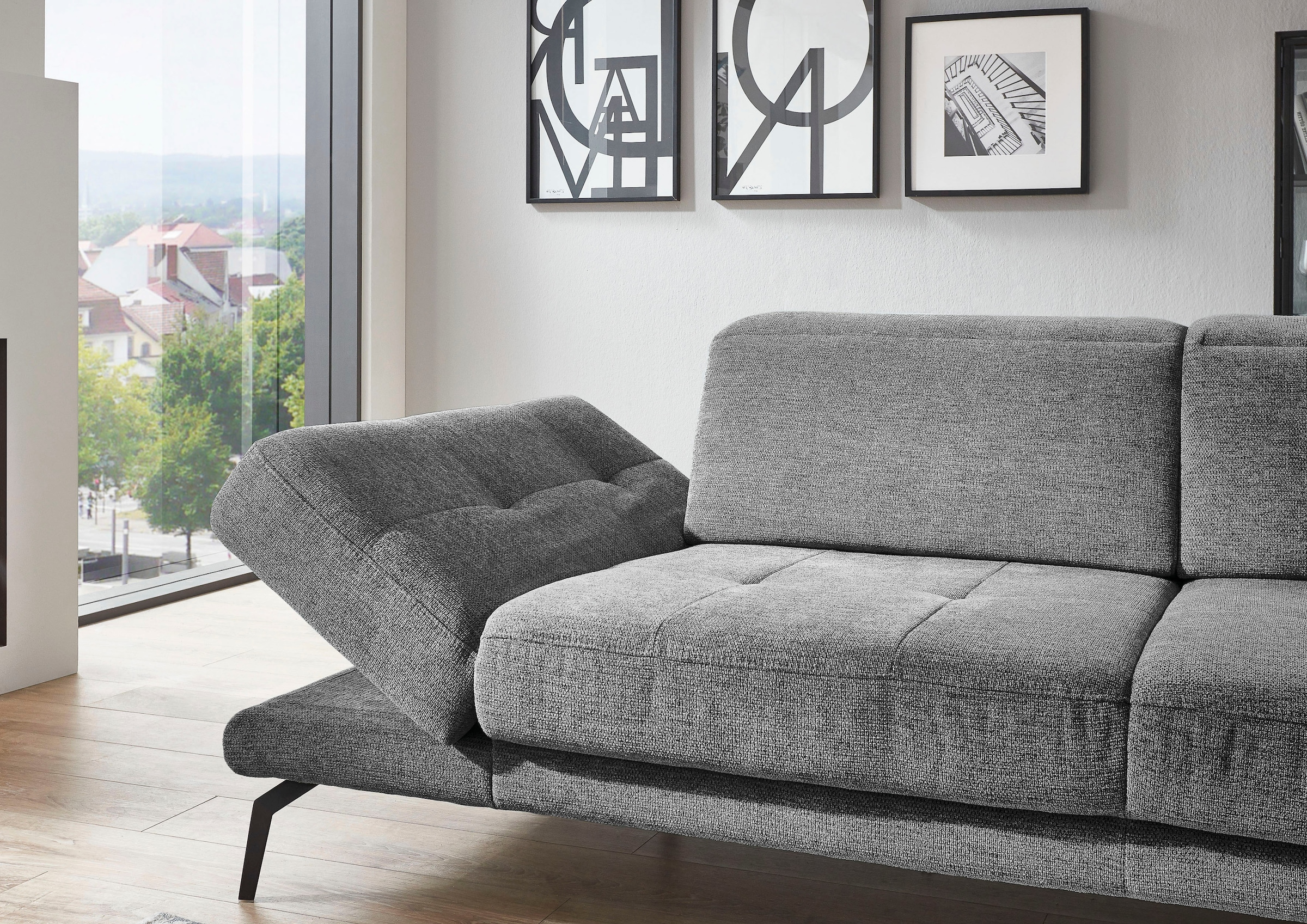 Die PlanBar Ecksofa »MP-IN20126 L-Form mit Kaltschaum-Polsterung«, mit Kopfteilverstellung, optional Sitztiefen- & Armteilverstellung