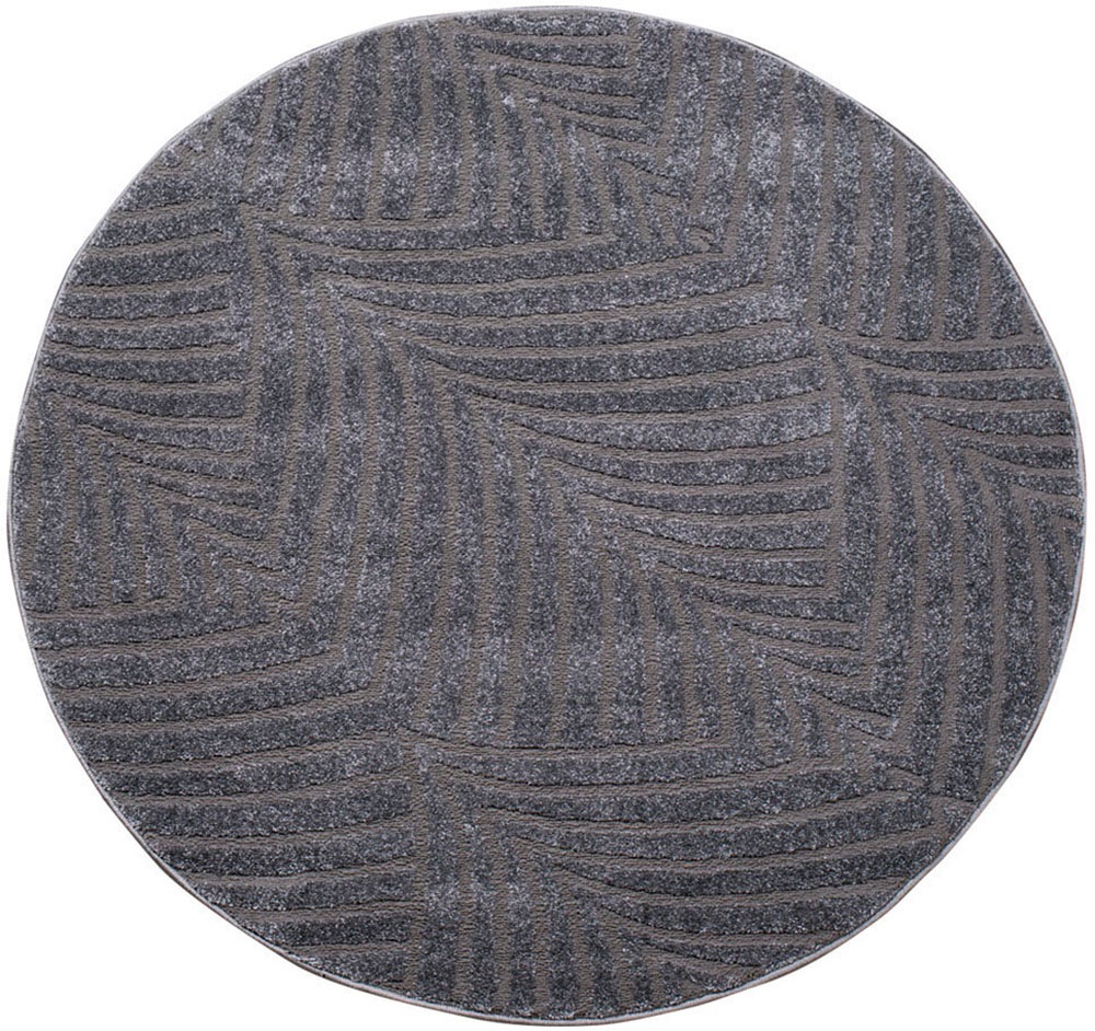 Carpet City Teppich »Friseé-Teppich FANCY 648«, rechteckig, 12 mm Höhe, Kurzflor,3D-Optik,Kreisförmiges Muster, Wohnzimmer,Schlafzimmer