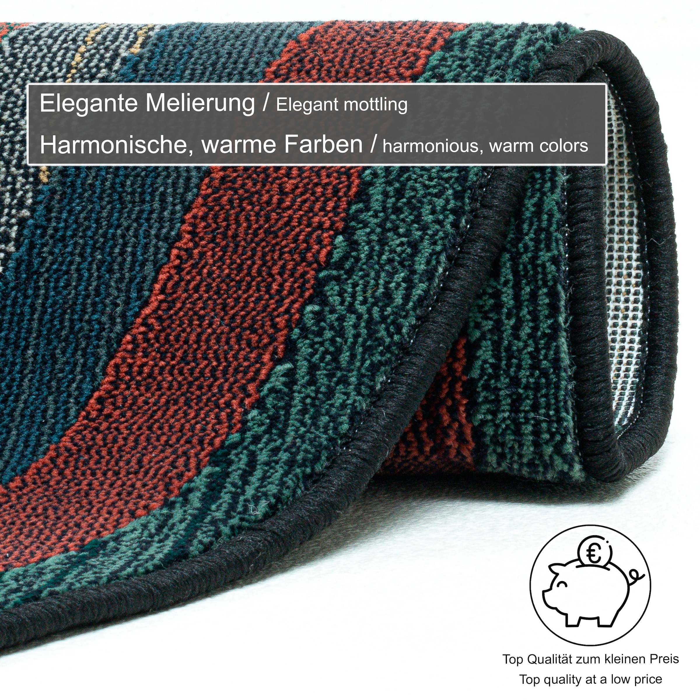 THEKO Teppich »Gabiro 001« rund 10 mm Höhe gewebt, ideal im Wohnzimmer & Schlafzimmer