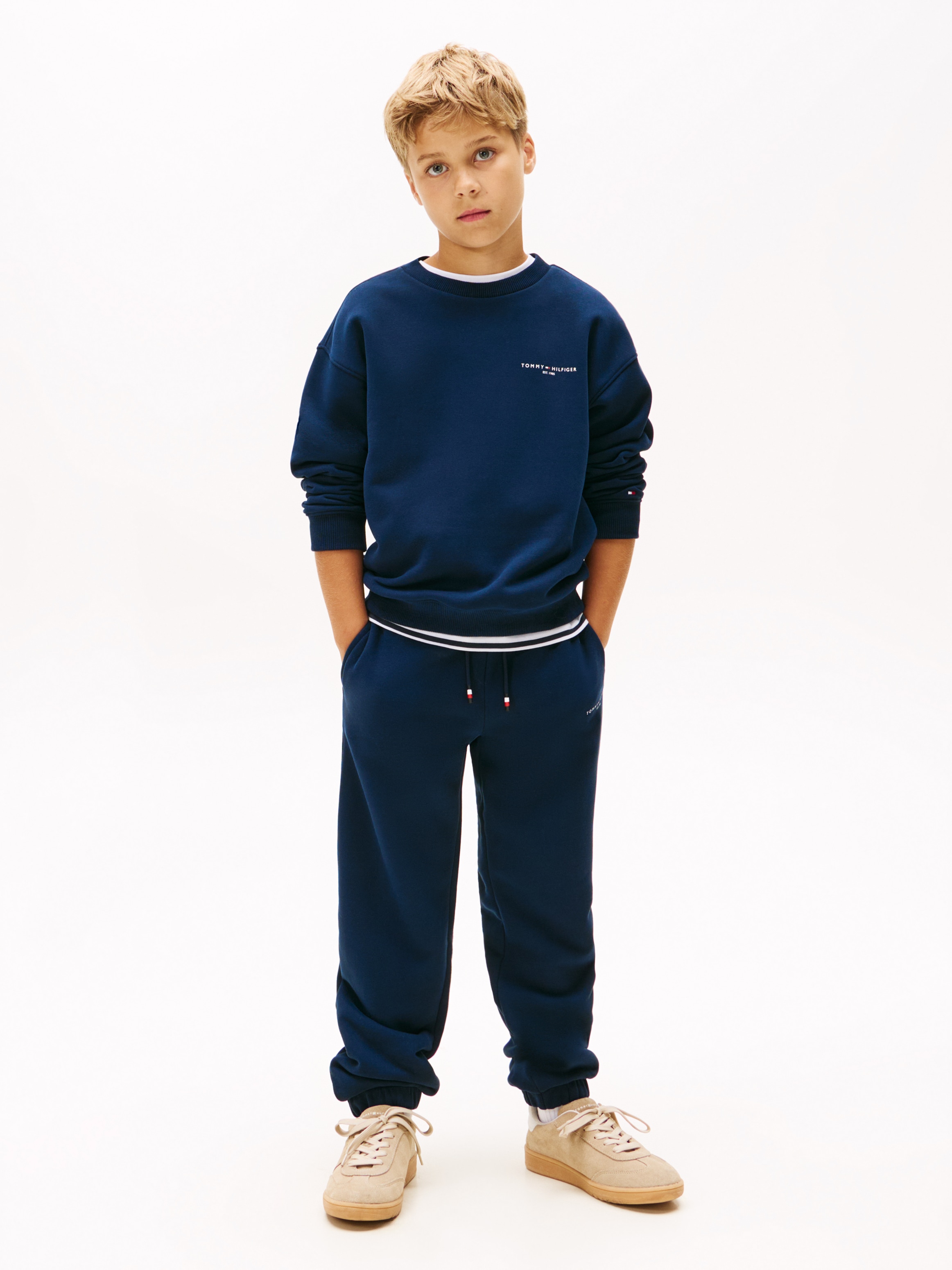 Tommy Hilfiger Langarmshirt & Hose »MINI CORP C-NECK SWEATSHIRT SET« 2 Stk. Kinder bis 16 Jahre