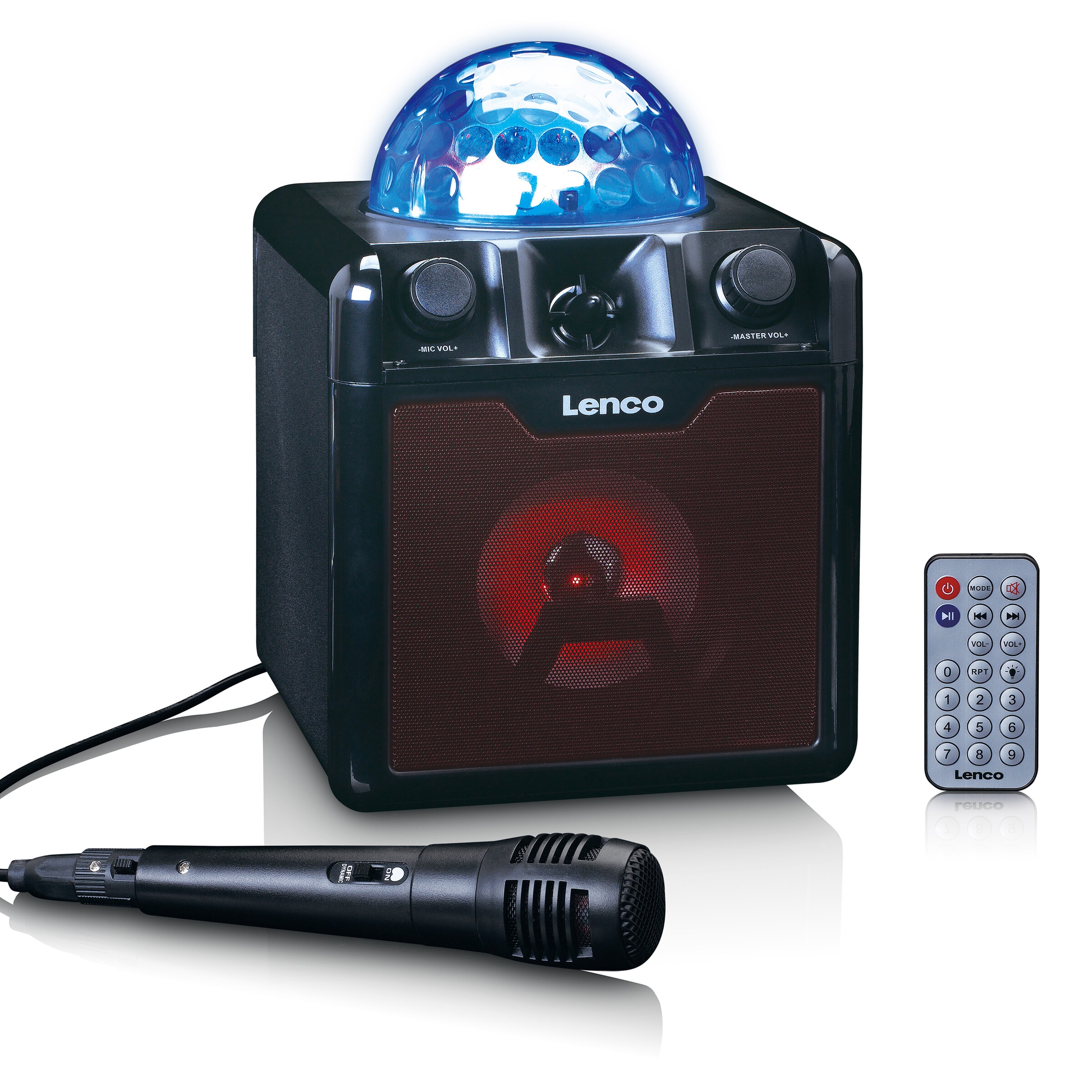 Lenco Karaoke-Maschine »BTC-055BK«, inkl. Mikrofon und Fernbedienung, Bluetooth, USB/MicroSD, Diskokugel