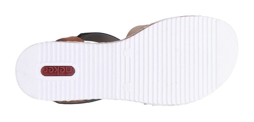 Rieker Riemchensandale, Sommerschuh, Sandalette, Keilabsatz, mit Klettriemchen