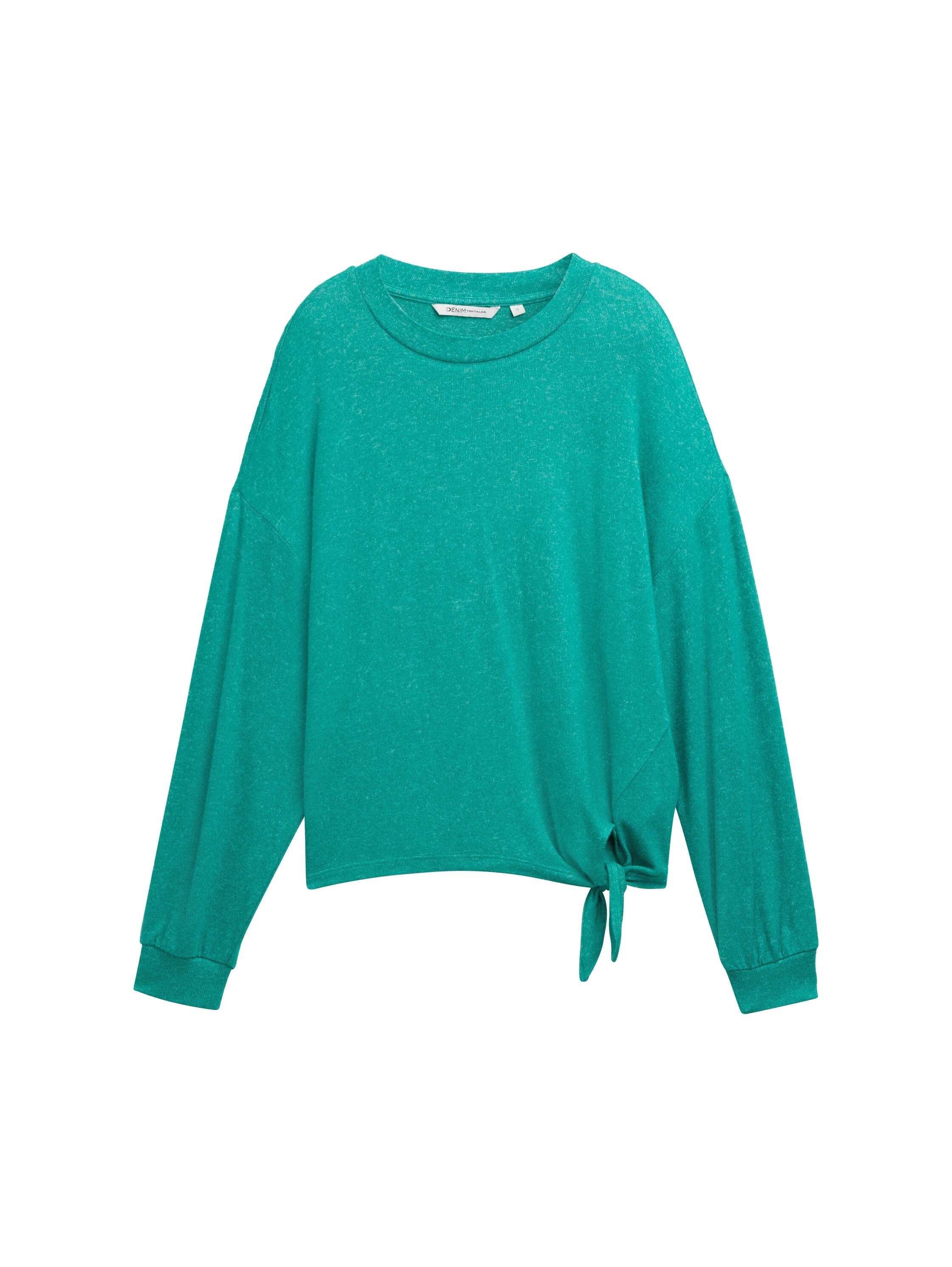 TOM TAILOR Denim Langarmshirt mit seitlichem Knoten