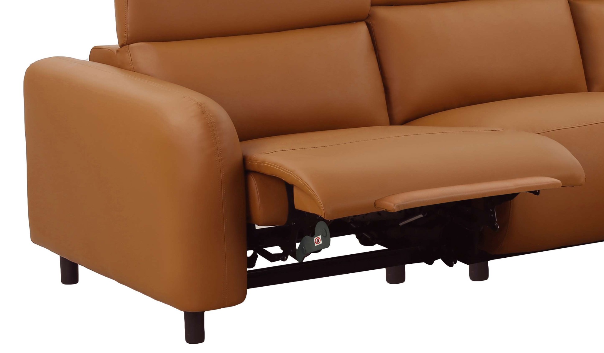 Home affaire Ecksofa »SKAANE Lederoptik, L-Form, 274 cm, manuelle u. elektrische Funktion,«, rundes Design, Kopfteilverstellung, Federkernpolsterung
