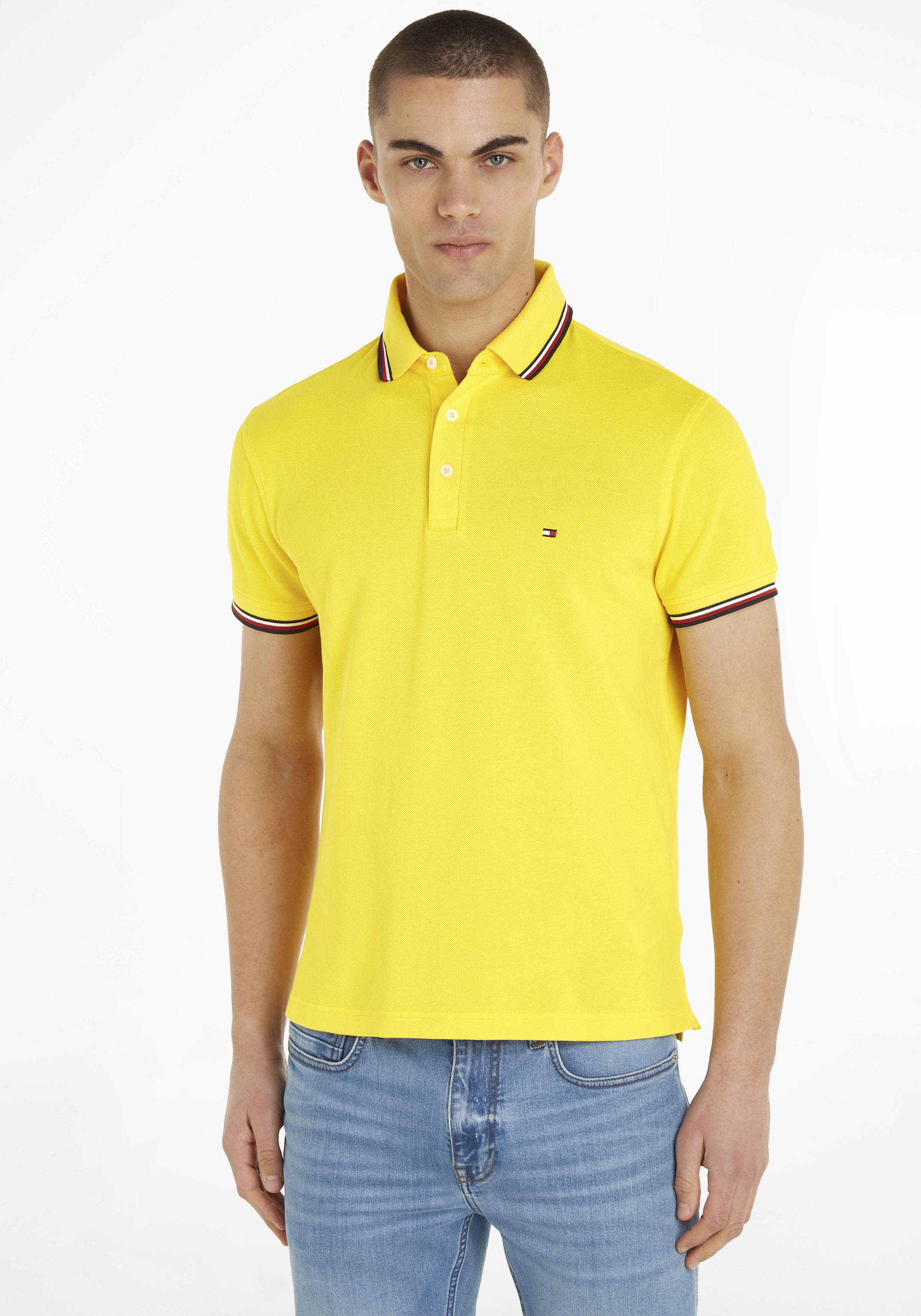Poloshirt »1985 RWB TIPPED SLIM POLO«, mit TH-Farben an Ärmel und Kragen