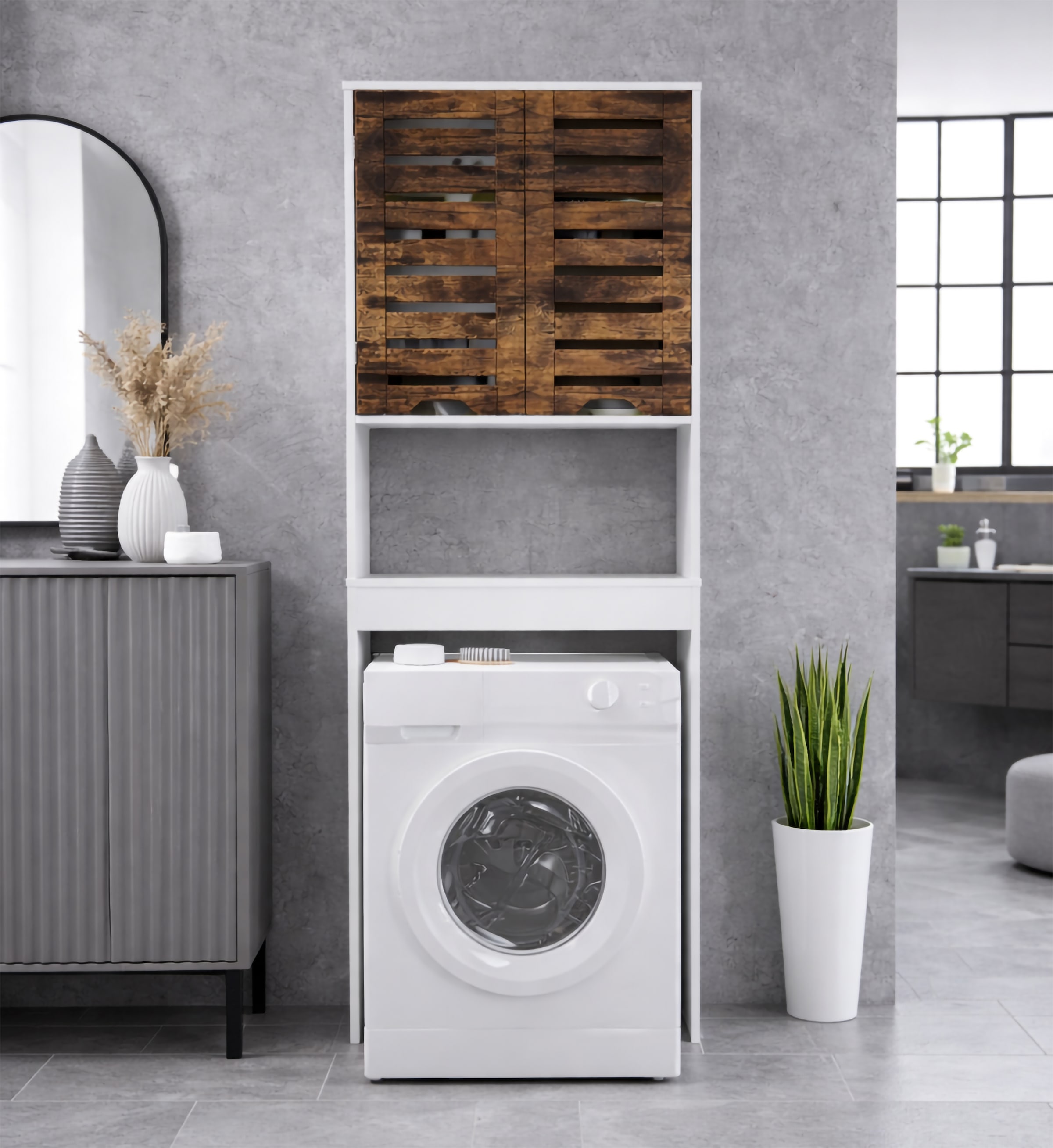 VCM Waschmaschinenumbauschrank »Überbauschrank Waschmaschine Überbau Schrank Flonali« 1 Stk. tlg.