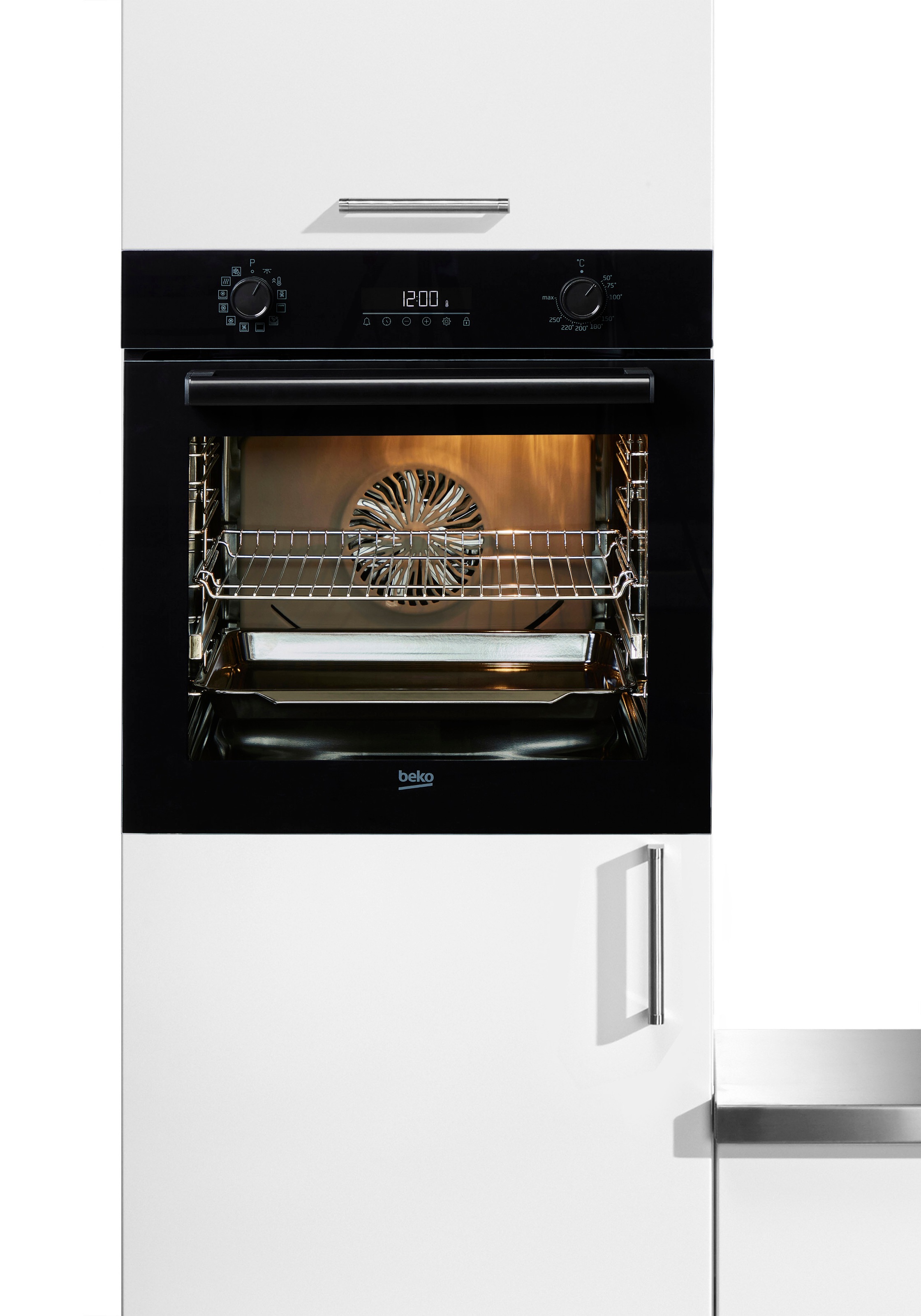 BEKO Einbaubackofen  »BBIM17300B«, mit 1-fach-Teleskopauszug, SteamShine, SteamShine-Reinigung