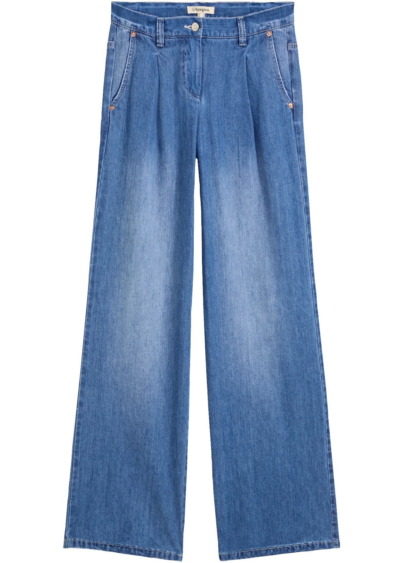 bonprix Weite Jeans lockerer Schnitt, mittlerer Bund, weite Passform