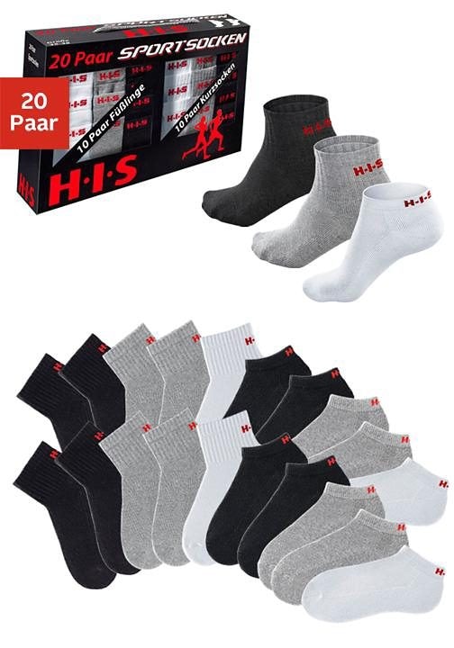 und Sneakersocken H.I.S mit kaufen Frottee 20 Paar), Rechnung (Box, Kurzsocken, auf