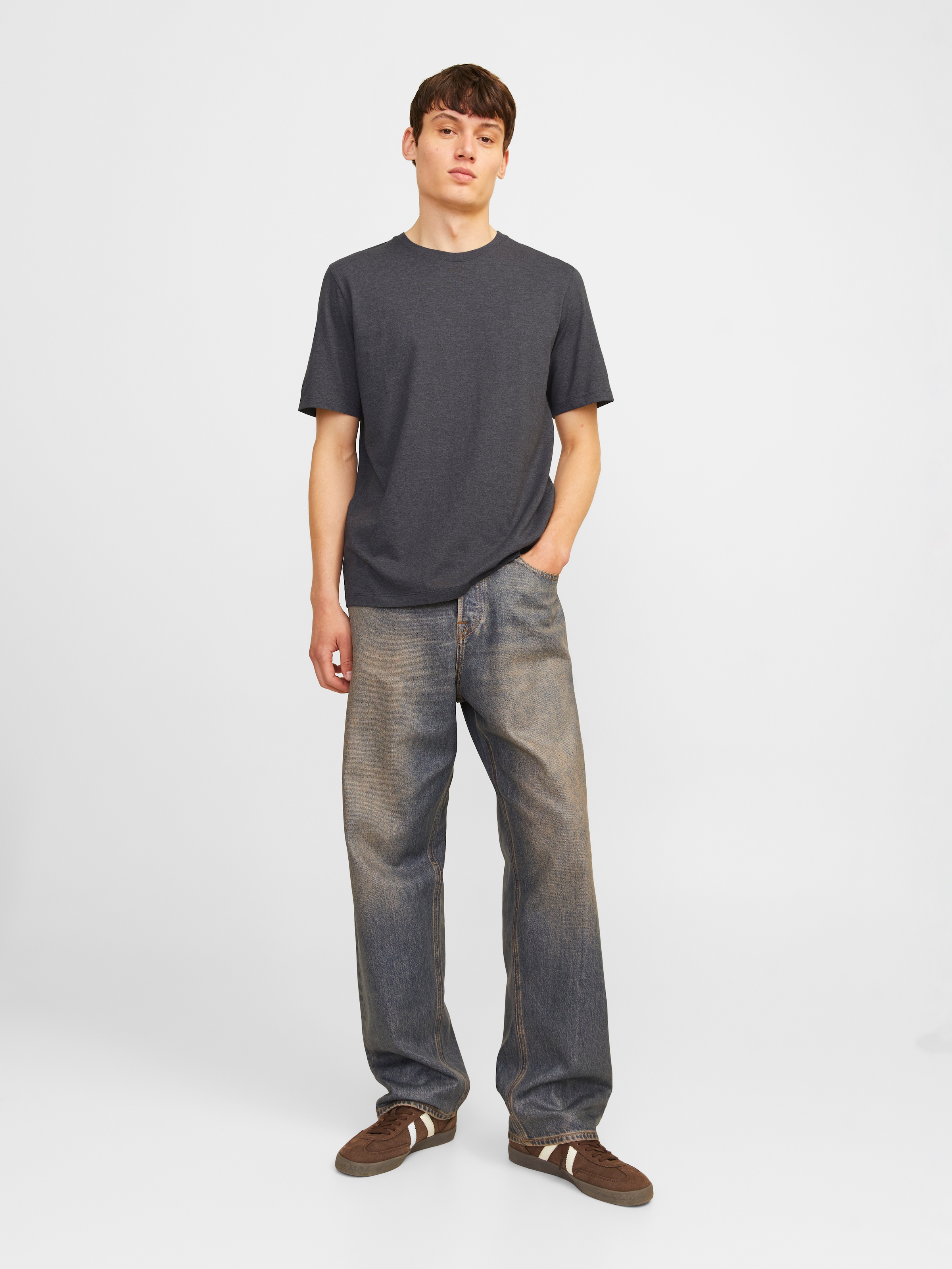 Jack & Jones 1100000002199 »JJEORGANIC MELANGE TEE SS O-NECK NOOS« Baumwollmischung, regular fit