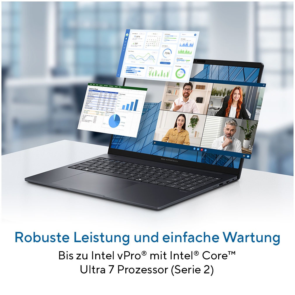 Asus Business-Notebook »ExpertBook B3 B3605CCA-MB1317X« 40,6 cm / 16 ″ Intel Core Ultra 5 Intel Graphics 512 GB SSD