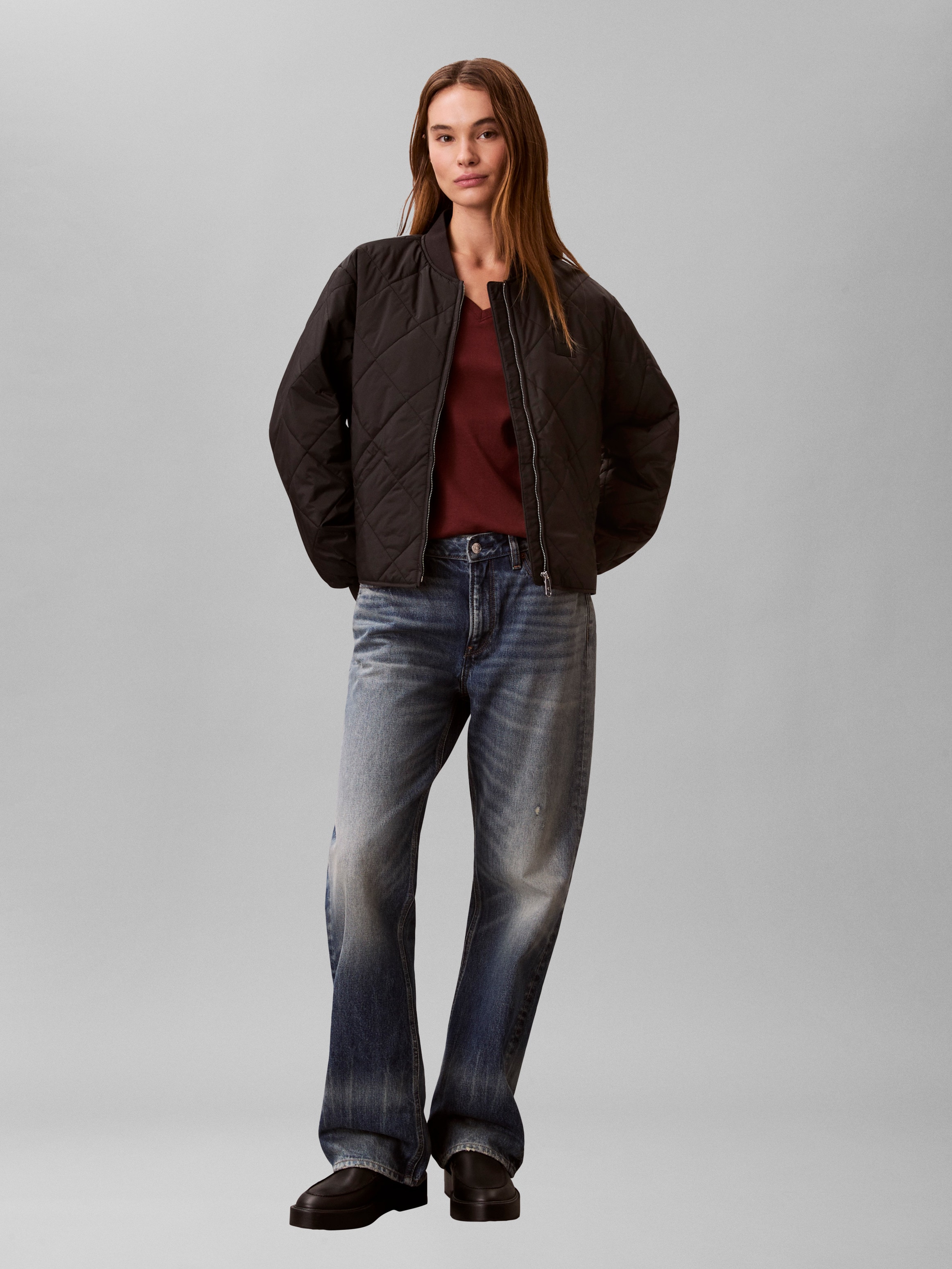 Calvin Klein Jeans Steppjacke ohne Kapuze Regular fit mit Rundhalsausschnitt