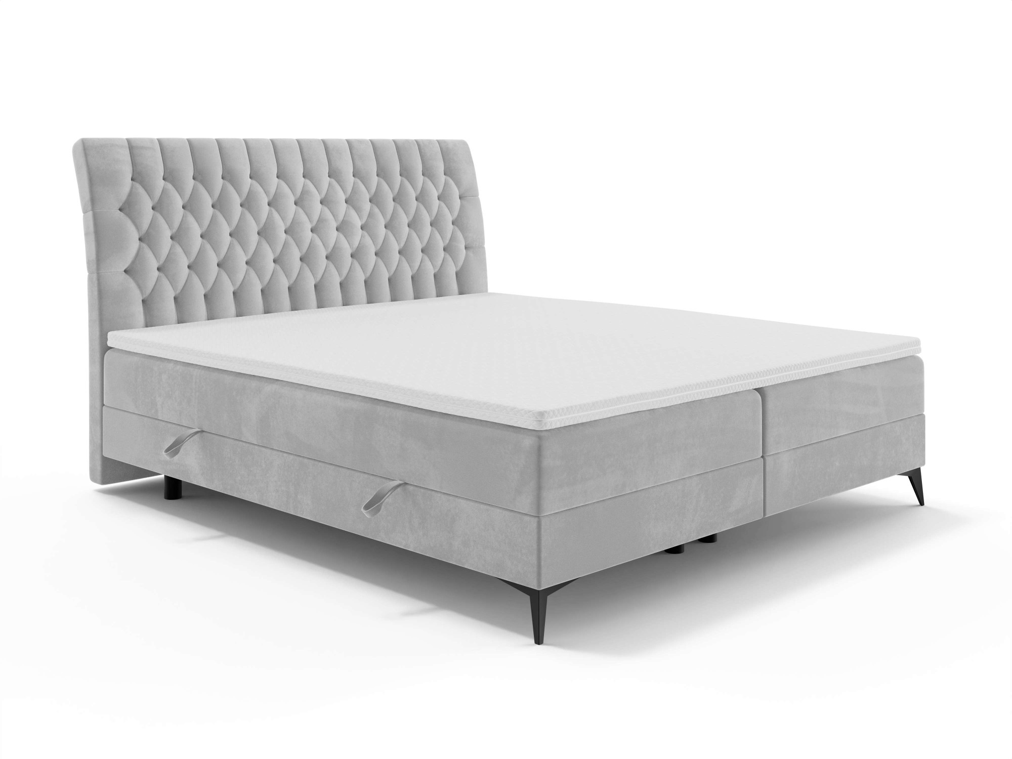 Leonique Polsterbett »SYDNEE mit Matratze und Topper, in 2 Breiten (160 und 180 cm)«, Boxspringbett mit Kopfteil, Bettkasten, Matratze (BFK/TFK) und Topper